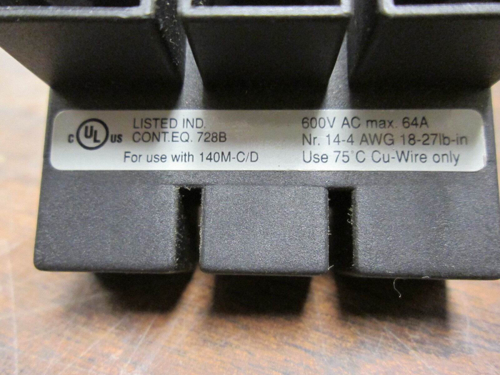 Allen-Bradley Contact Block CAT140M-C-WTE Ser A 64A 690V *Lot of 2* Used