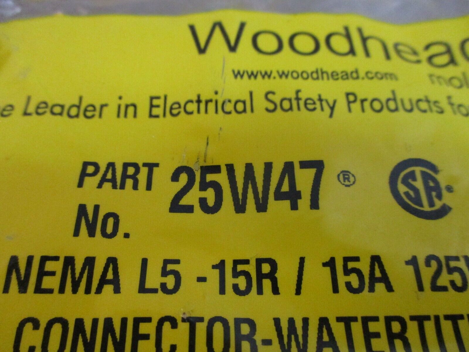 Woodhead Molex Watertite Connector 25W47 15A 125V Nema L5-15P New Surplus