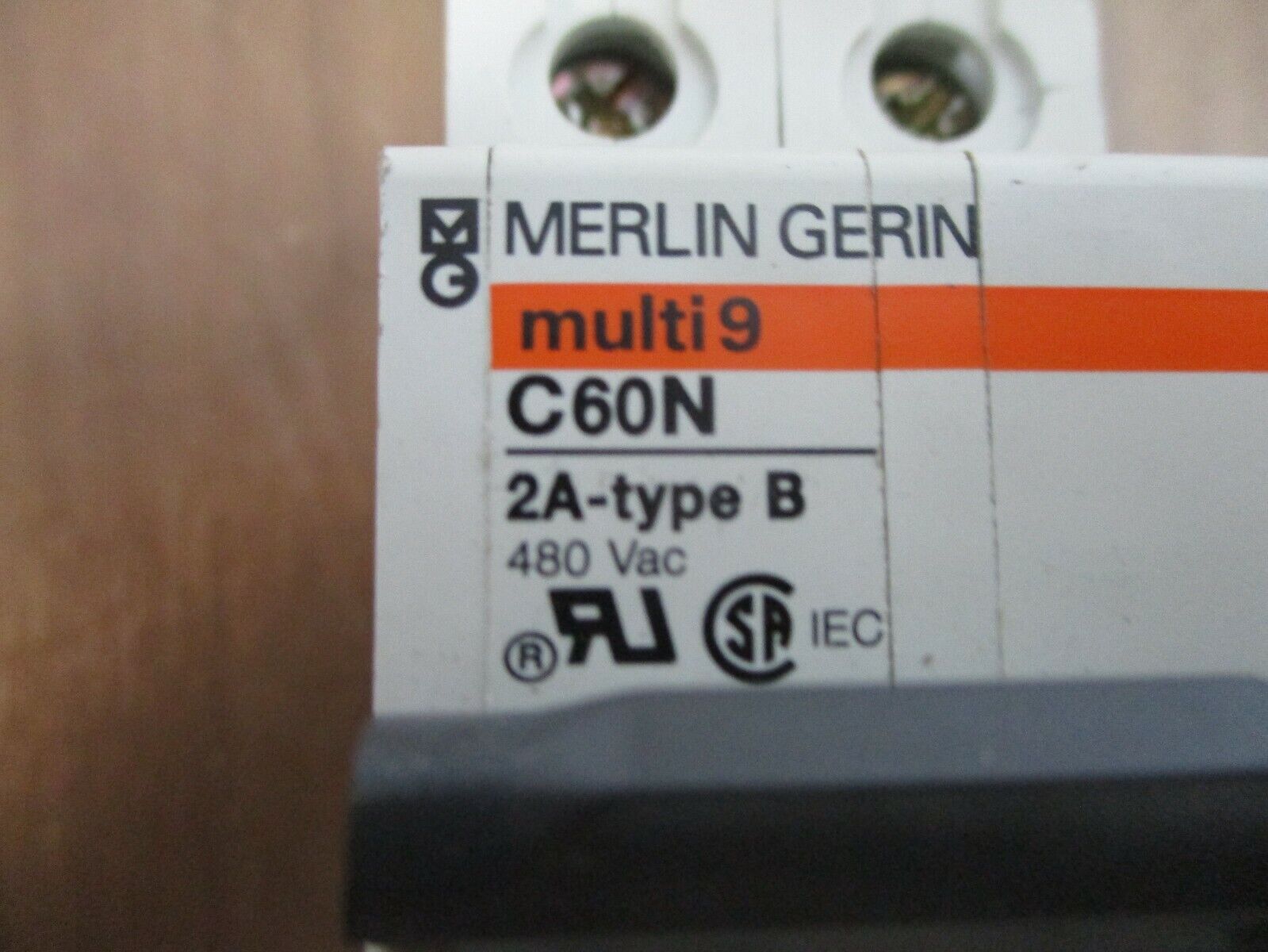 Merlin Gerin Multi9 Type B Circuit Breaker C60N-2P-2A-B 2A 480V 2P Used