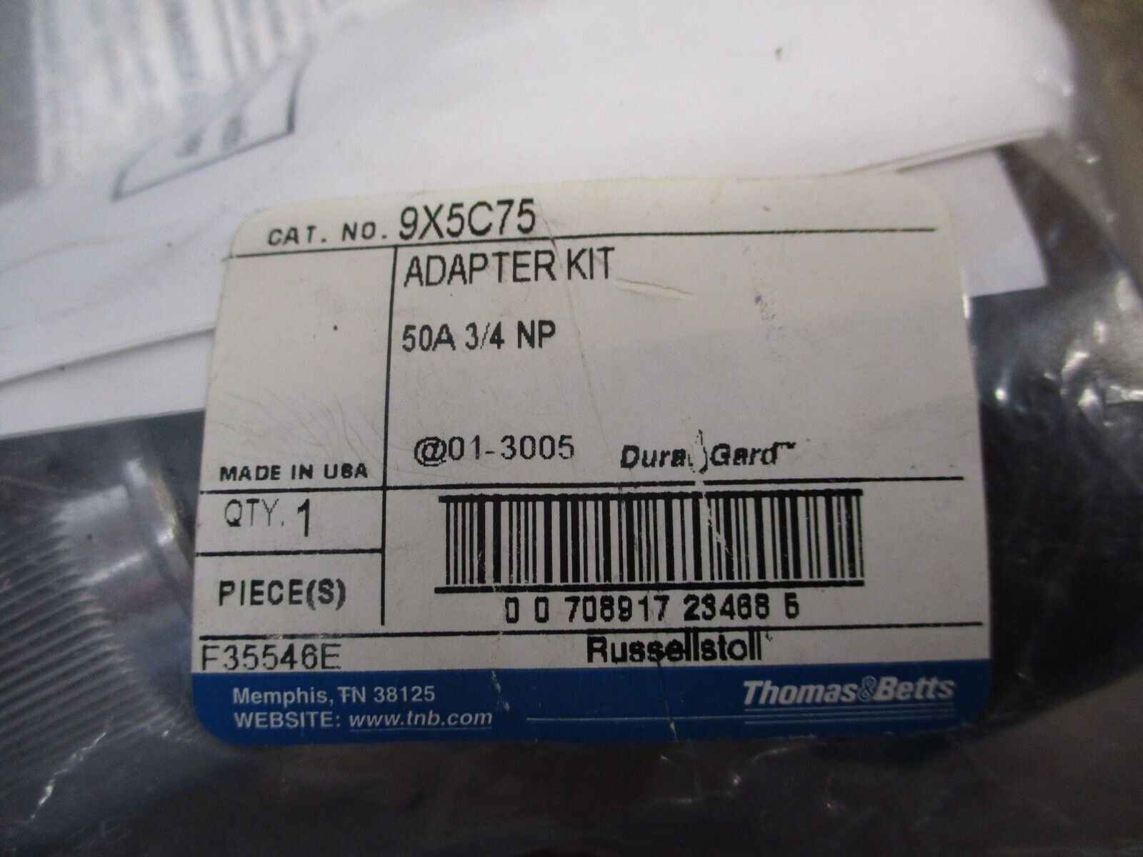 Thomas & Betts Russellstoll Adapter Kit 9X5C75 50A 3/4 NP New Surplus