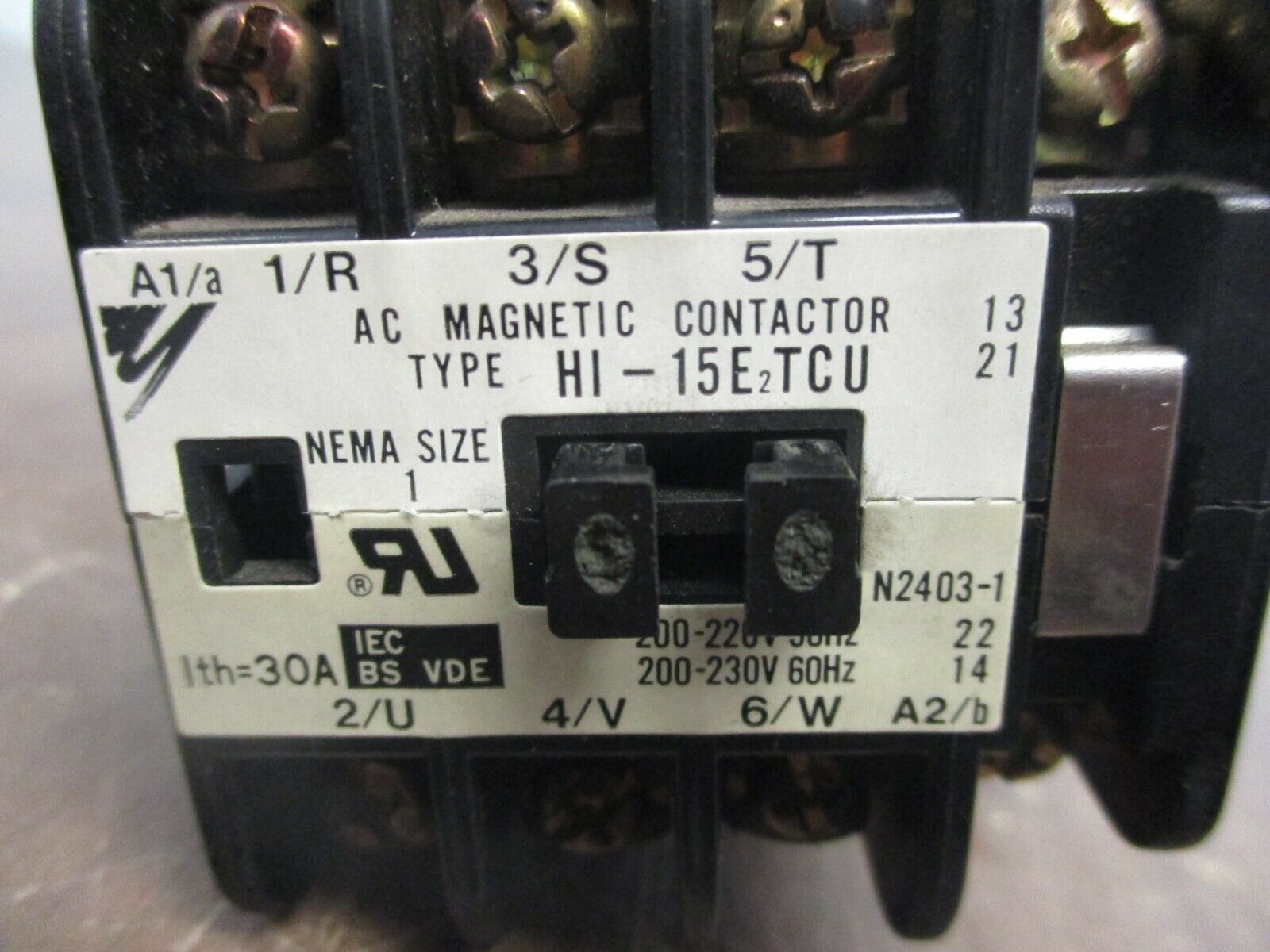 Yaskawa Size 1 Contactor w/ Coil Drive Unit HI-15E2TCU Used