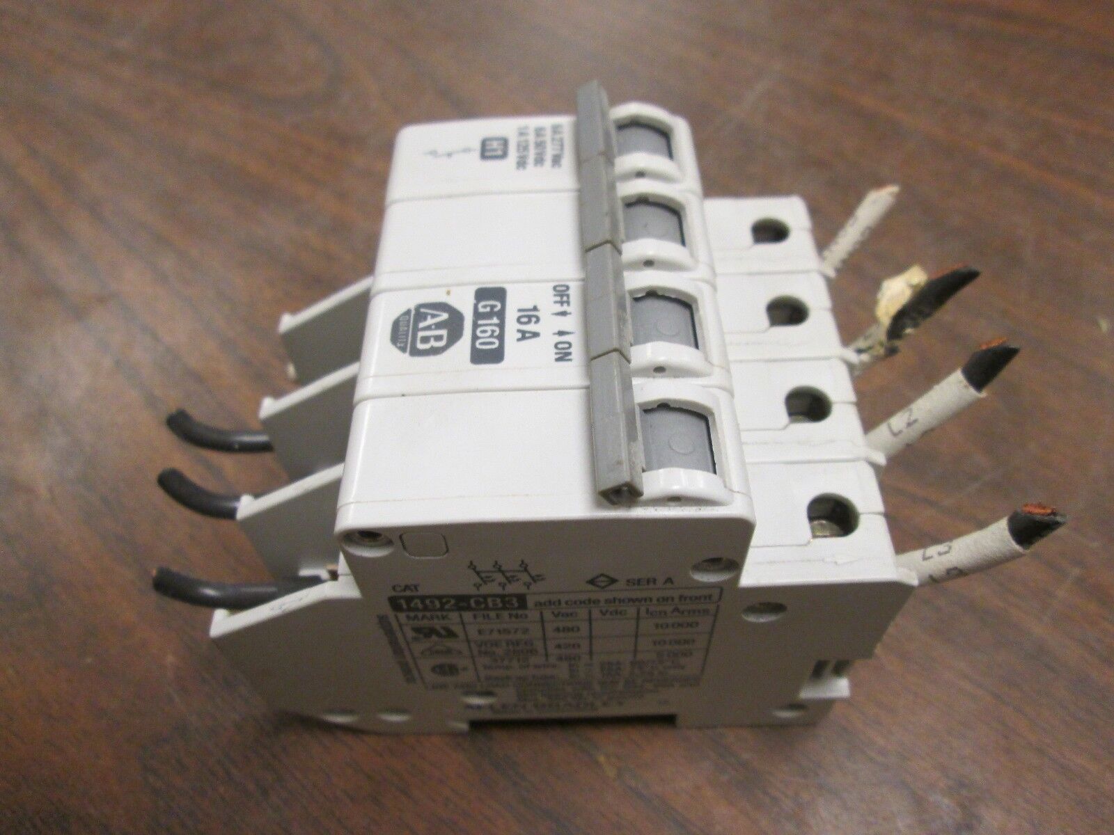 Allen-Bradley Circuit Breaker 1492-CB3-G160 4P 16A Used