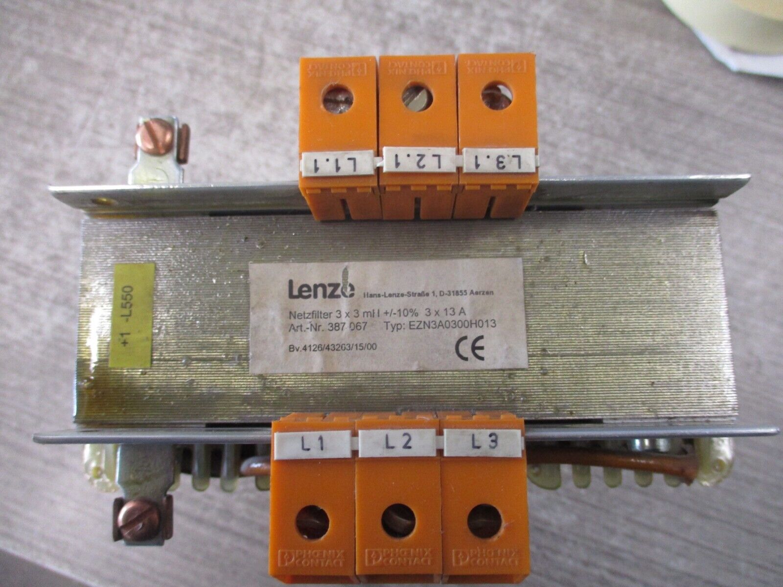 Lenze Line Reactor EZN3A0300H013 3mH 3Ph Used