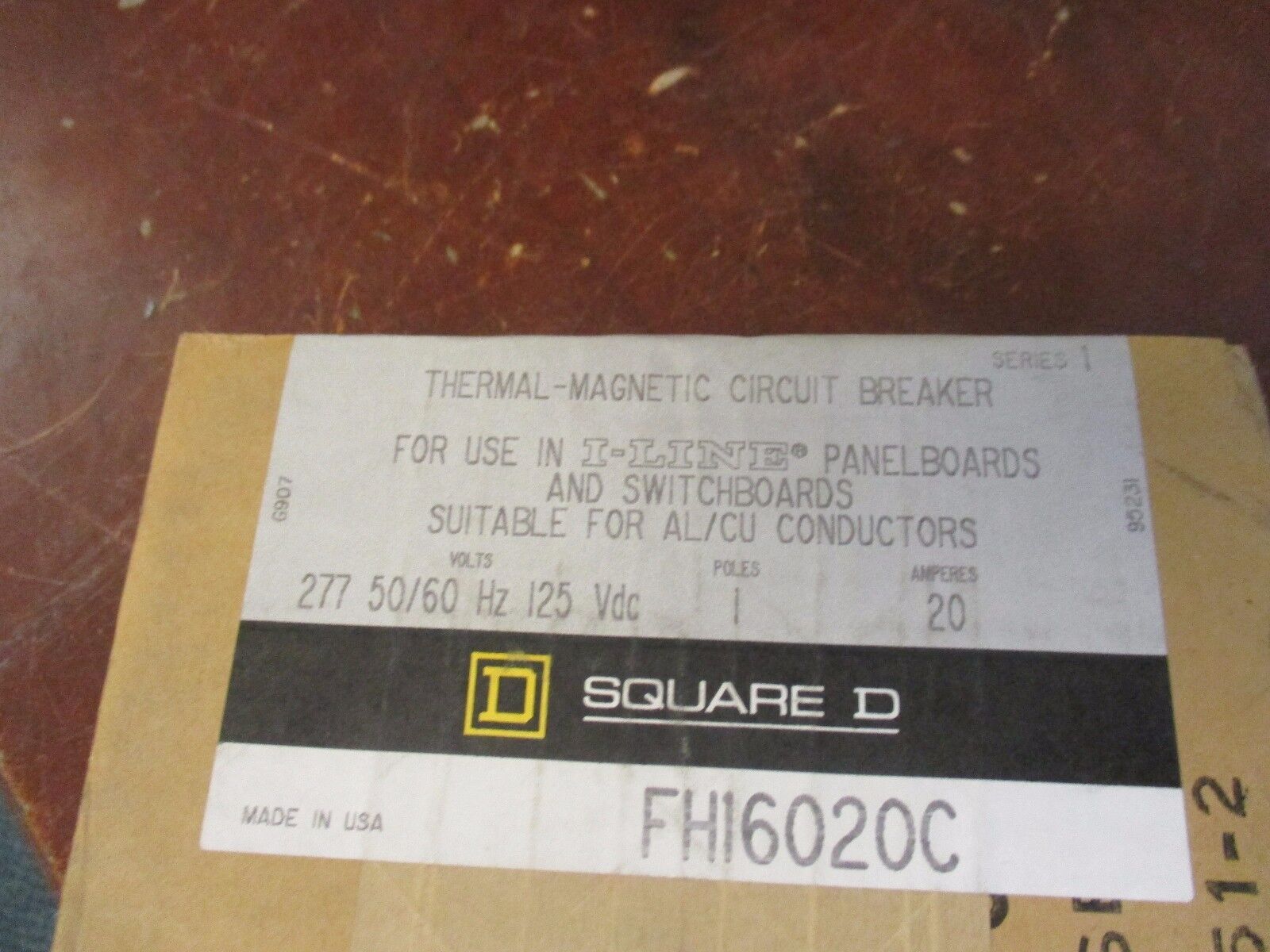 Square D	Circuit Breaker	 FH16020C 20A 277V 1P New Surplus