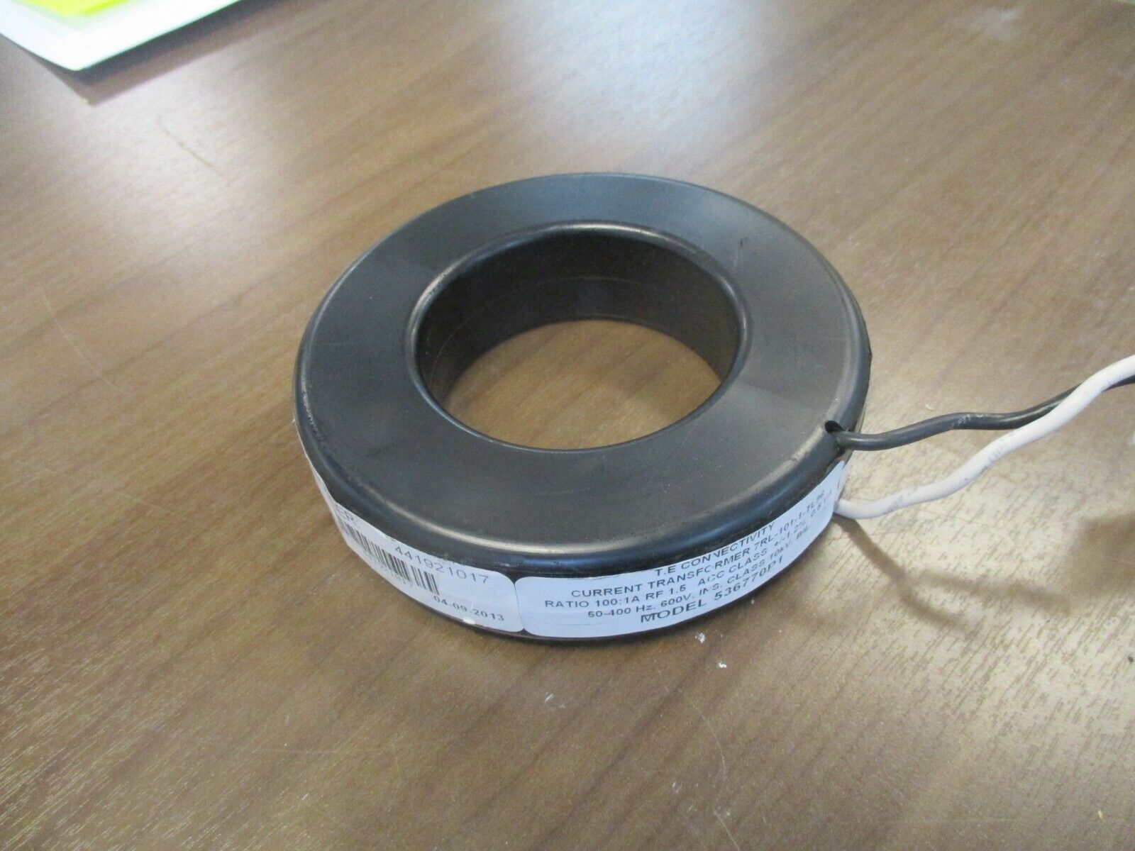 TE Connectivity Current Transformer 7RL-101-1-TL96 Ratio 100:1A 600V Used