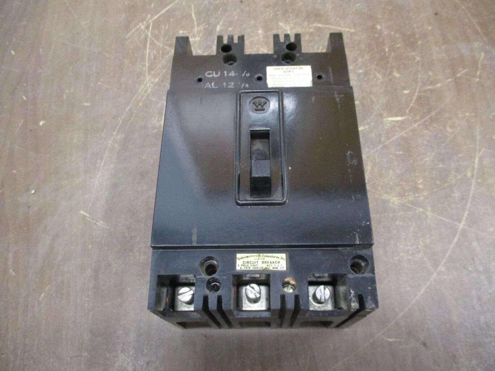 Westinghouse AB De-ion Circuit Breaker FA3040 40A 600V 3P Used