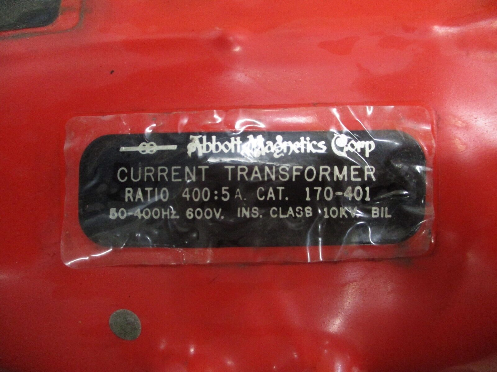 Abbott Magnetics Current Transformer 170-401 Ratio 400:5A 600V 50-400Hz 10kV BIL