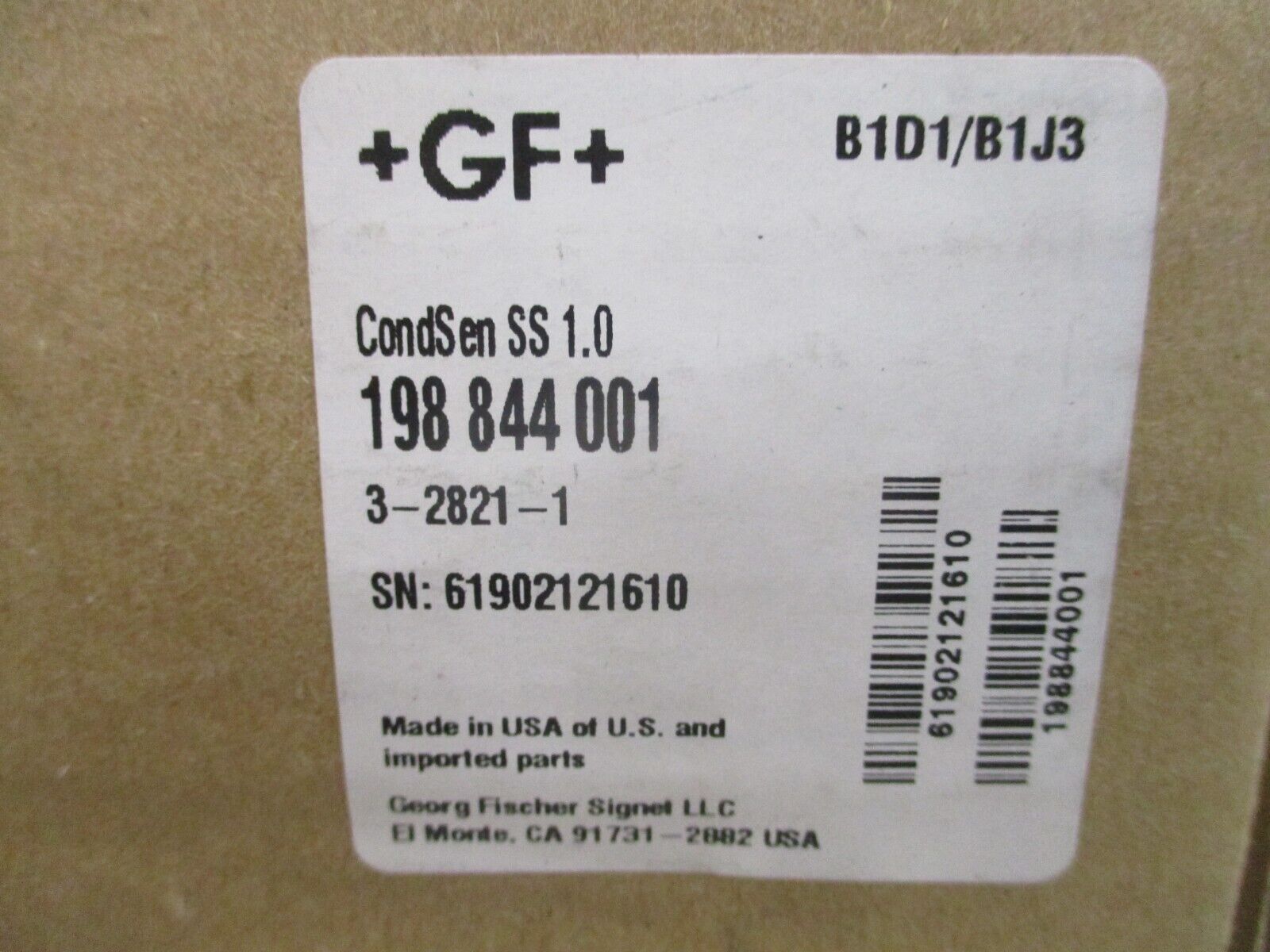 +GF+ CondSen SS1.0 Conductivity/Resitivity Electrode 3-2821-1 New Surplus