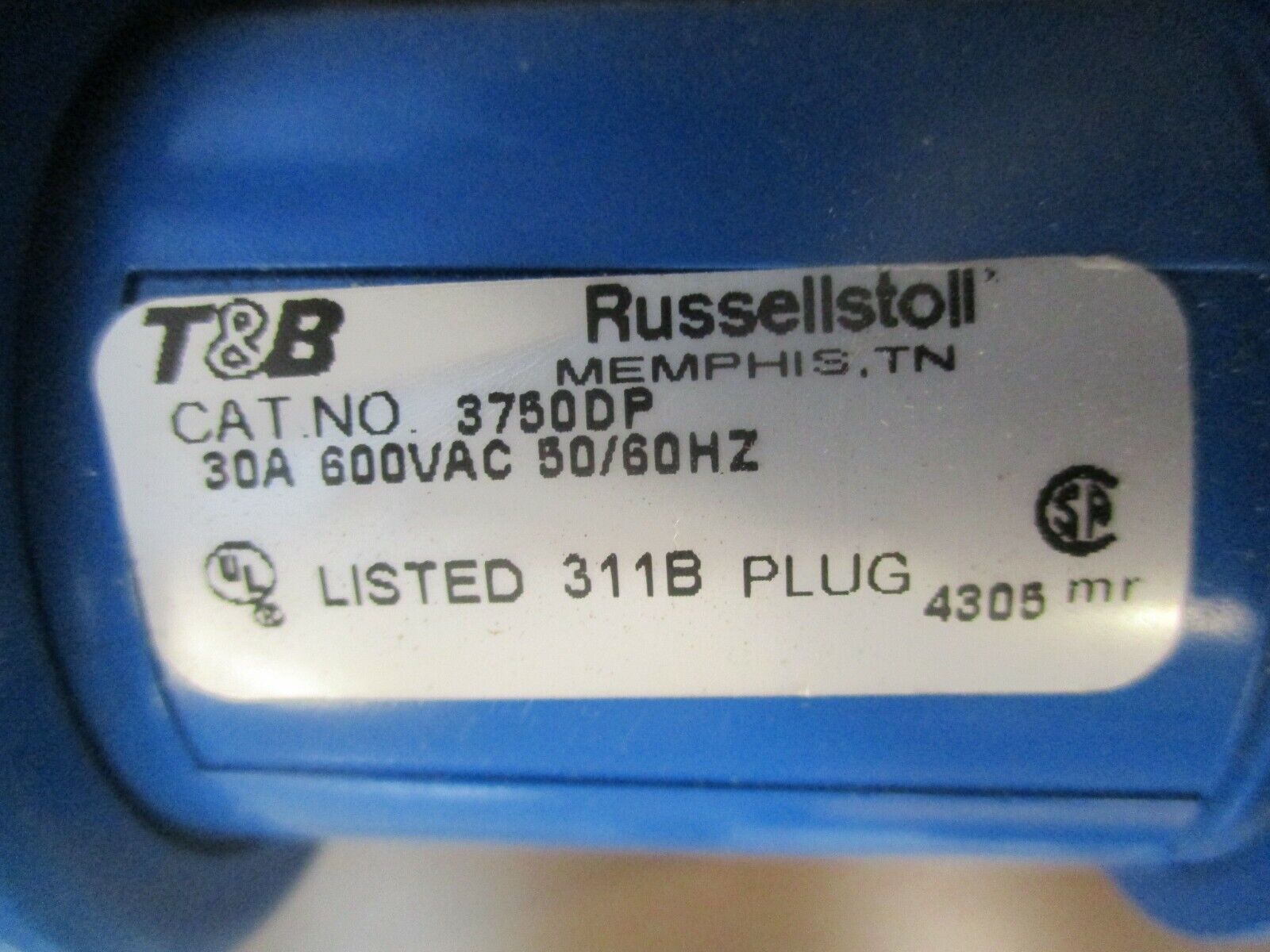 Russellstoll Plug & Connector Set 3750DP/3933 20A/30A 600V/250V Used