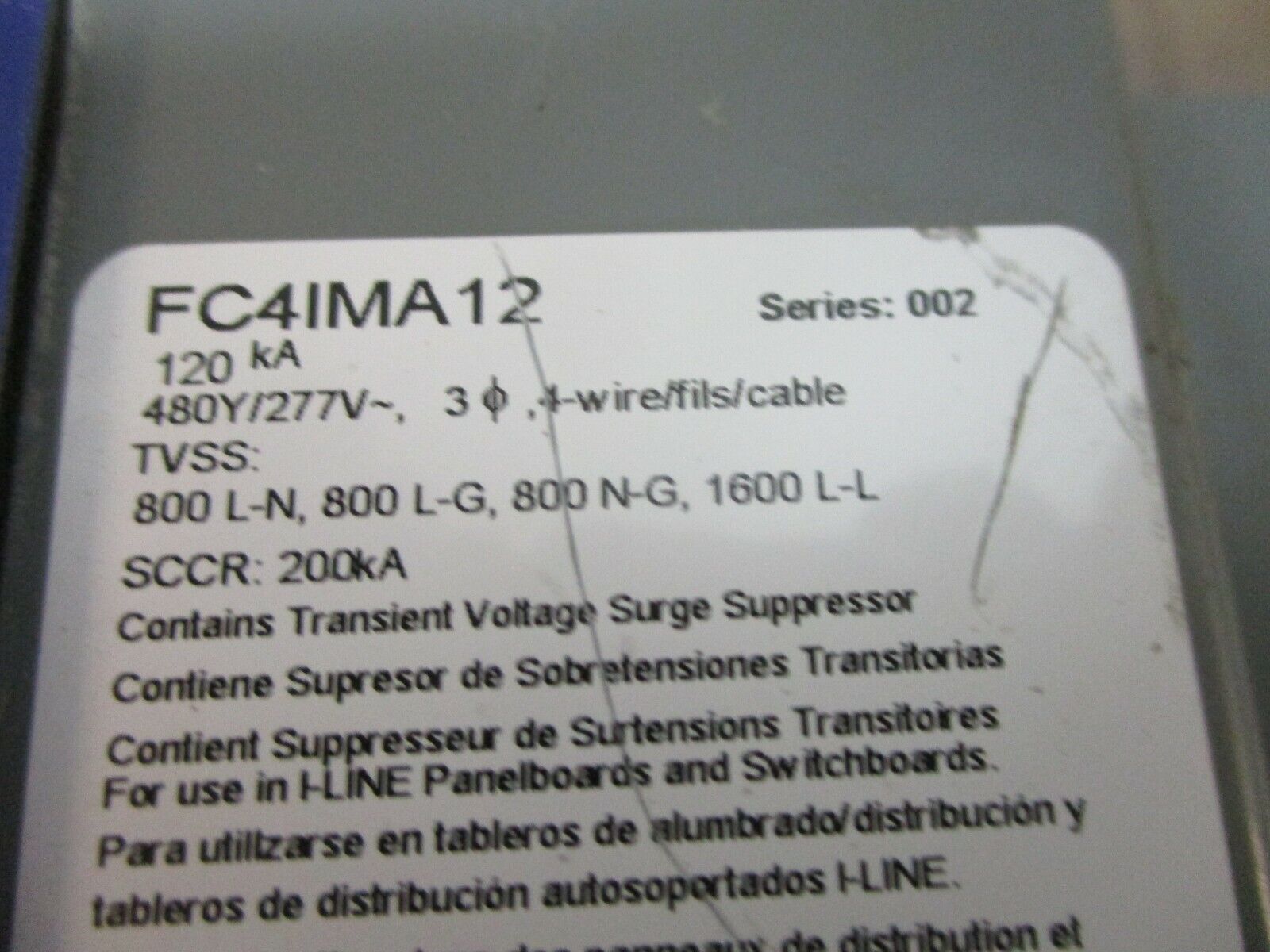 Square D Surge Protective Device FC4IMA12 120kA 480Y/277V 3Ph Used