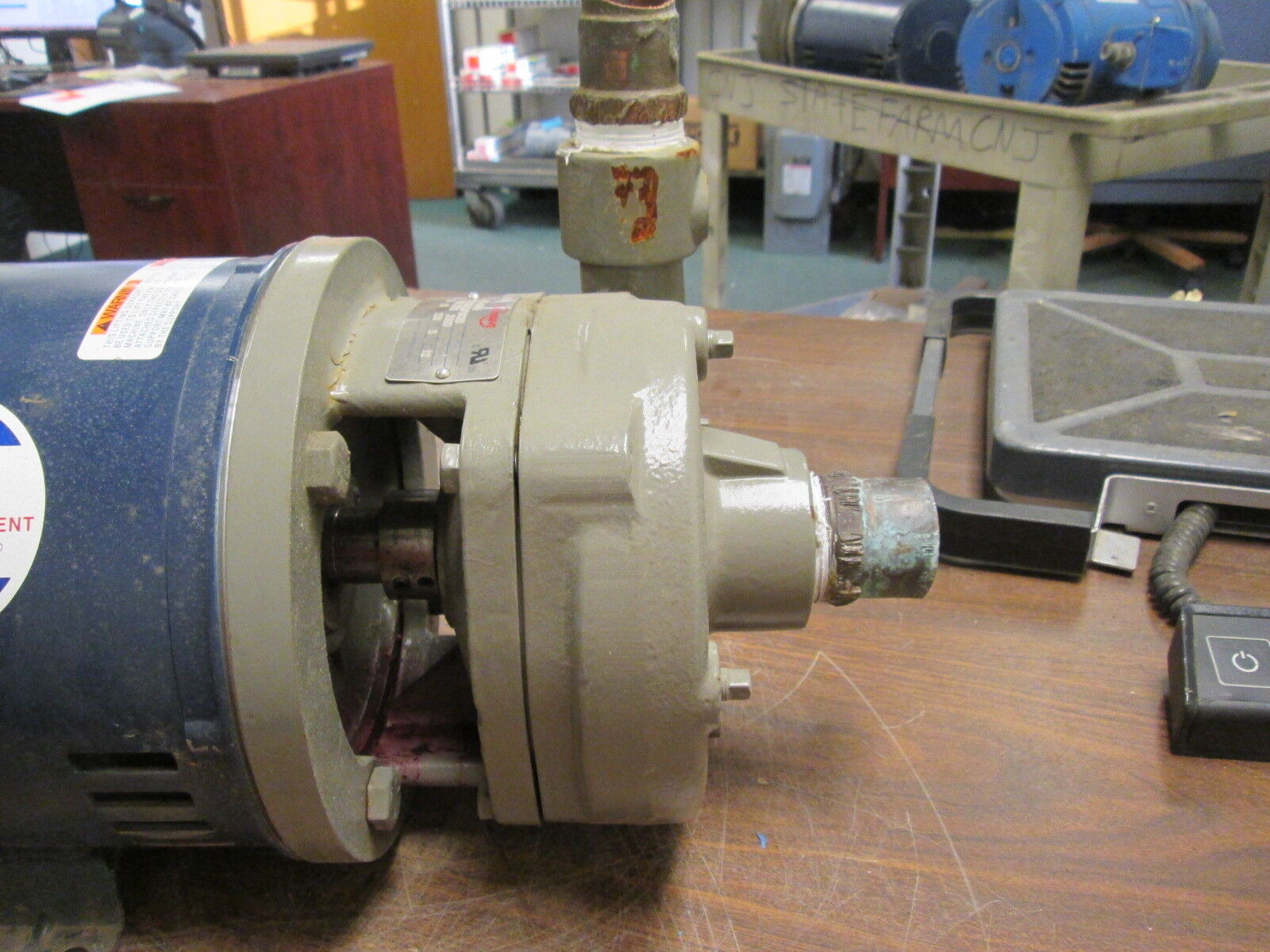 Flowserve Pump w/ Motor P02-001A Size:1.5X1.25X5 2000 5HP 230V 175GPM 53TDH Used