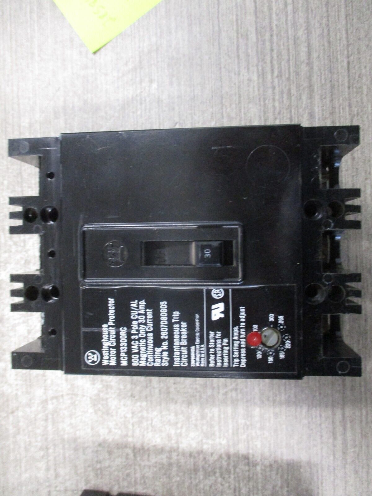 Westinghouse Motor Protector Circuit Breaker MCP13300RC Trip:100-300A 600V 3P