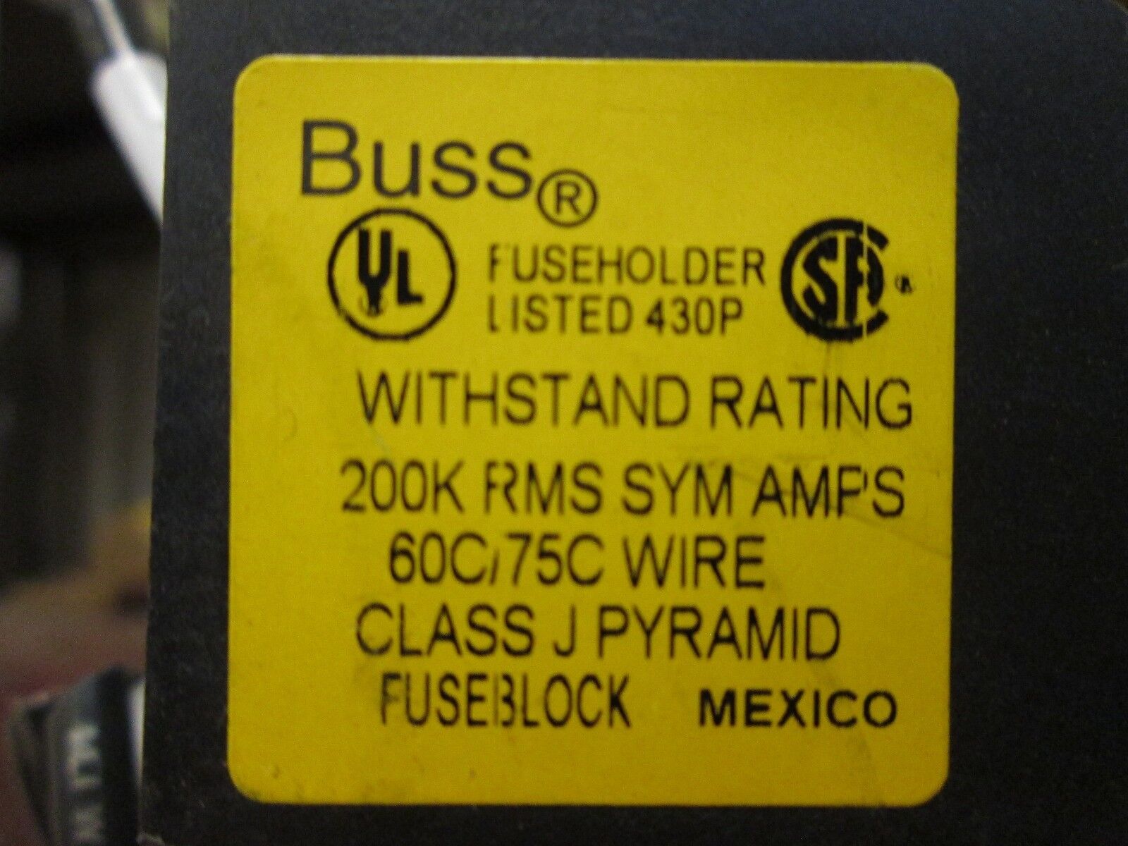 Buss Fuseholder JP60030-3PR 30A 600V 3P Class J Pyramid *Lot of 2* Used