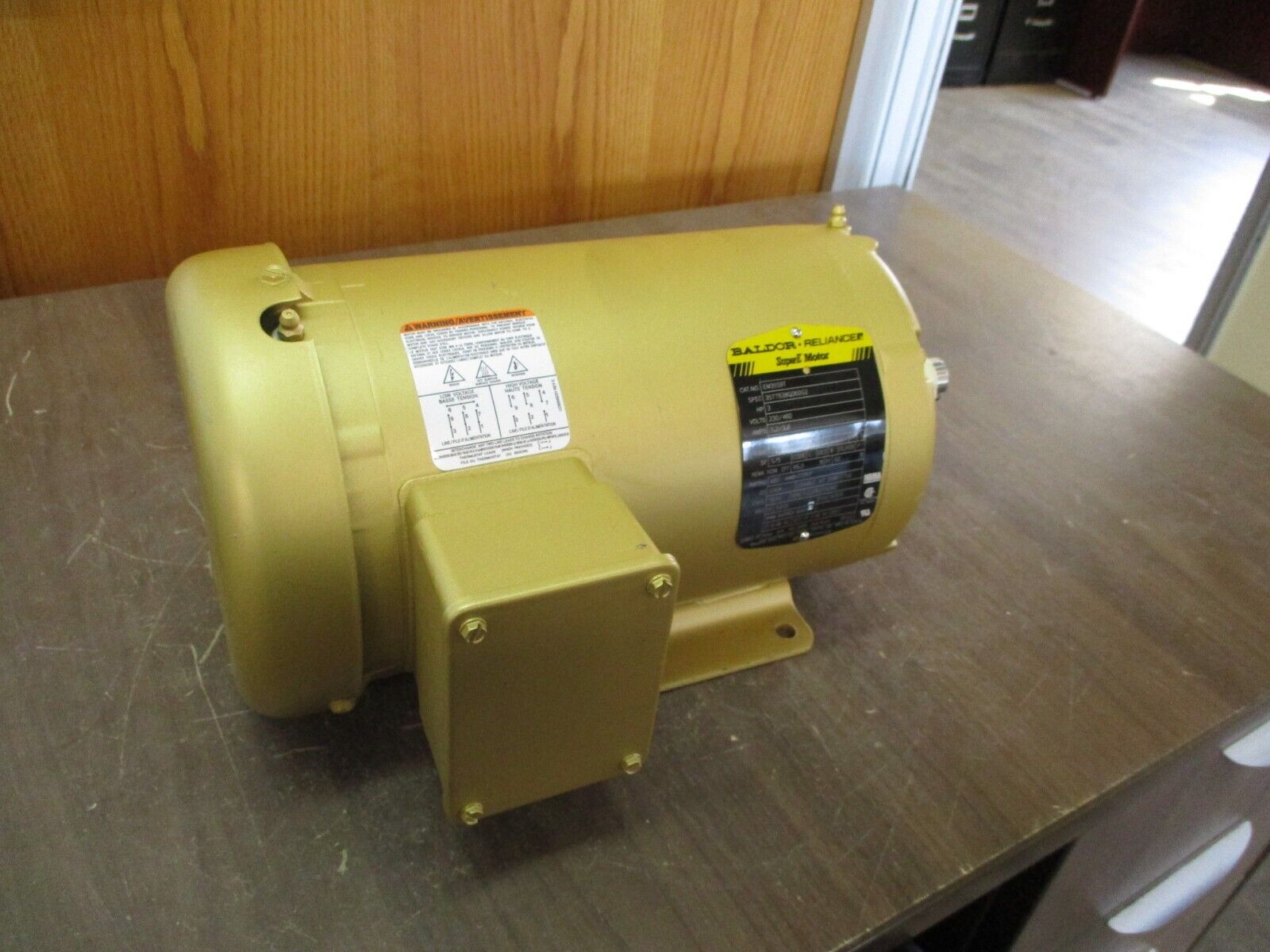 Baldor Motor EM3559T 3HP 3600RPM 230/460V 7.2/3.6A 3Ph 60Hz *No Box* New Surplus