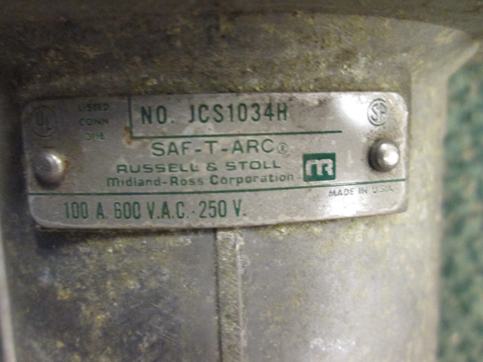 Russellstoll Receptacle w/ Junction Box JCS1034H 100A 600V 3P 4W Used