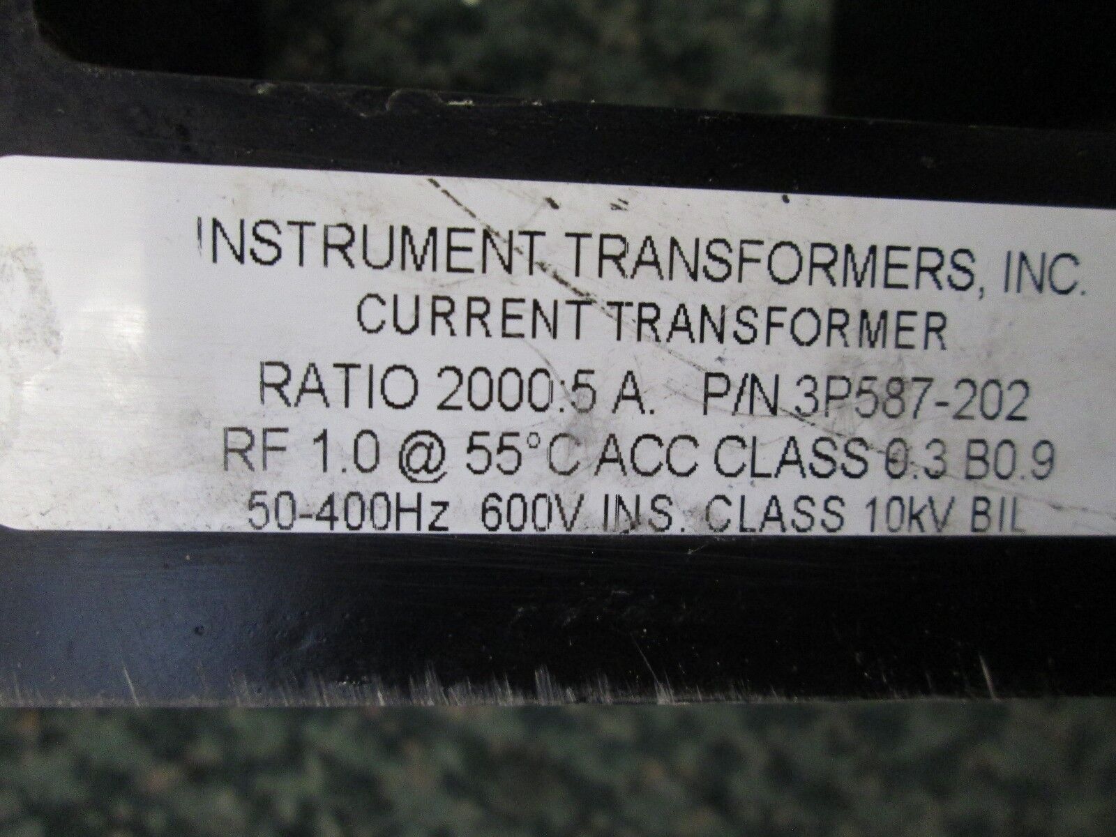 Instrument Transformers Current Transformer 3P587-202 2000:5A Ratio 600V