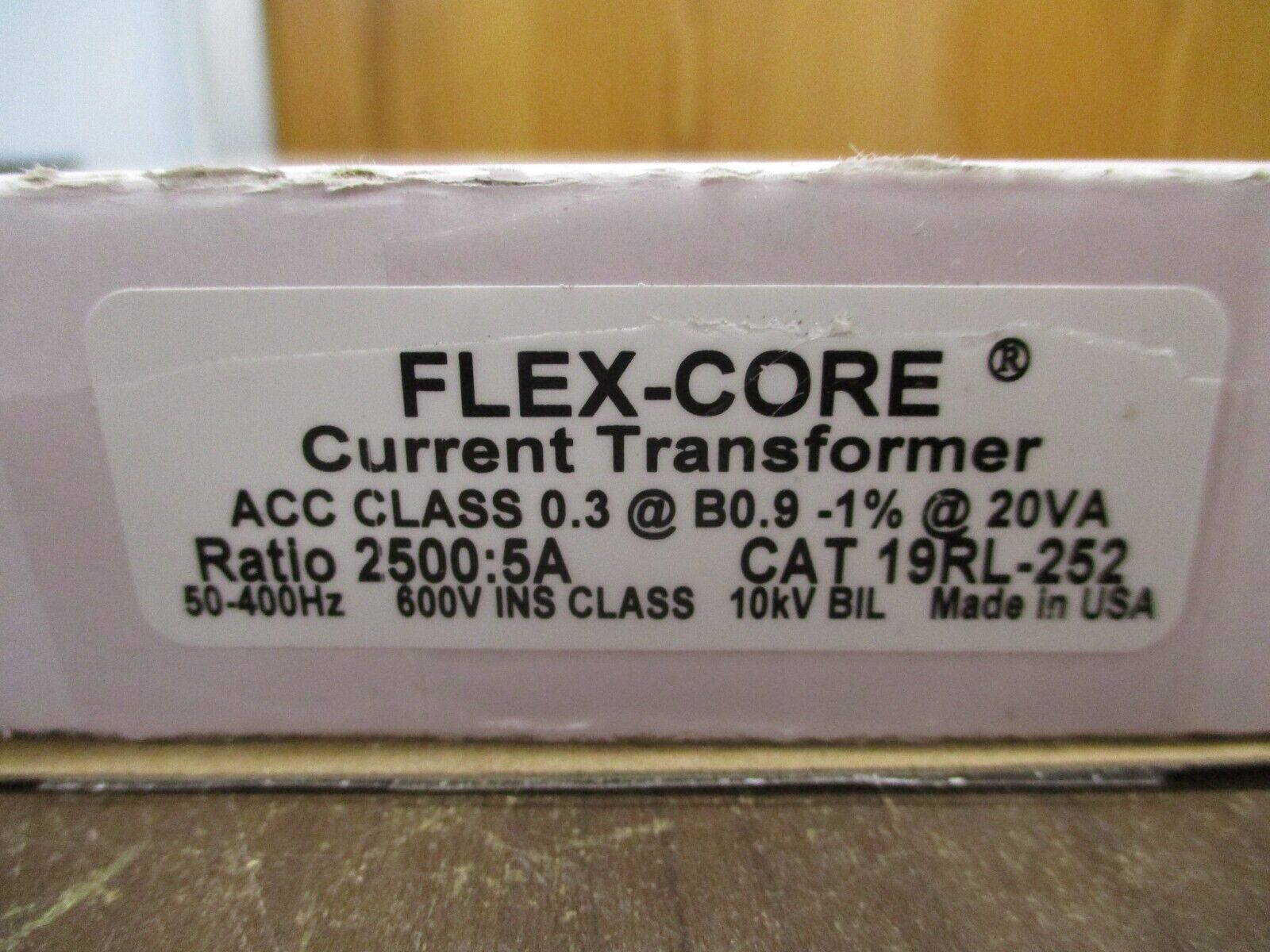 Flex-Core Current Transformer 19RL-252 Ratio 2500:5A 600V 50-400Hz 10kV BIL