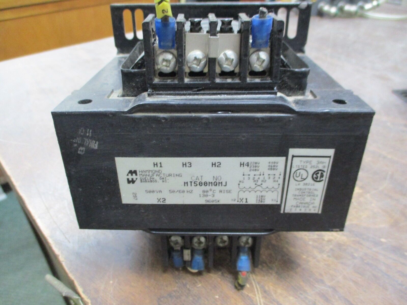 Hammond Transformer MT500MQMJ 500VA Pri: 240/480V Sec: 120V 50/60Hz Used