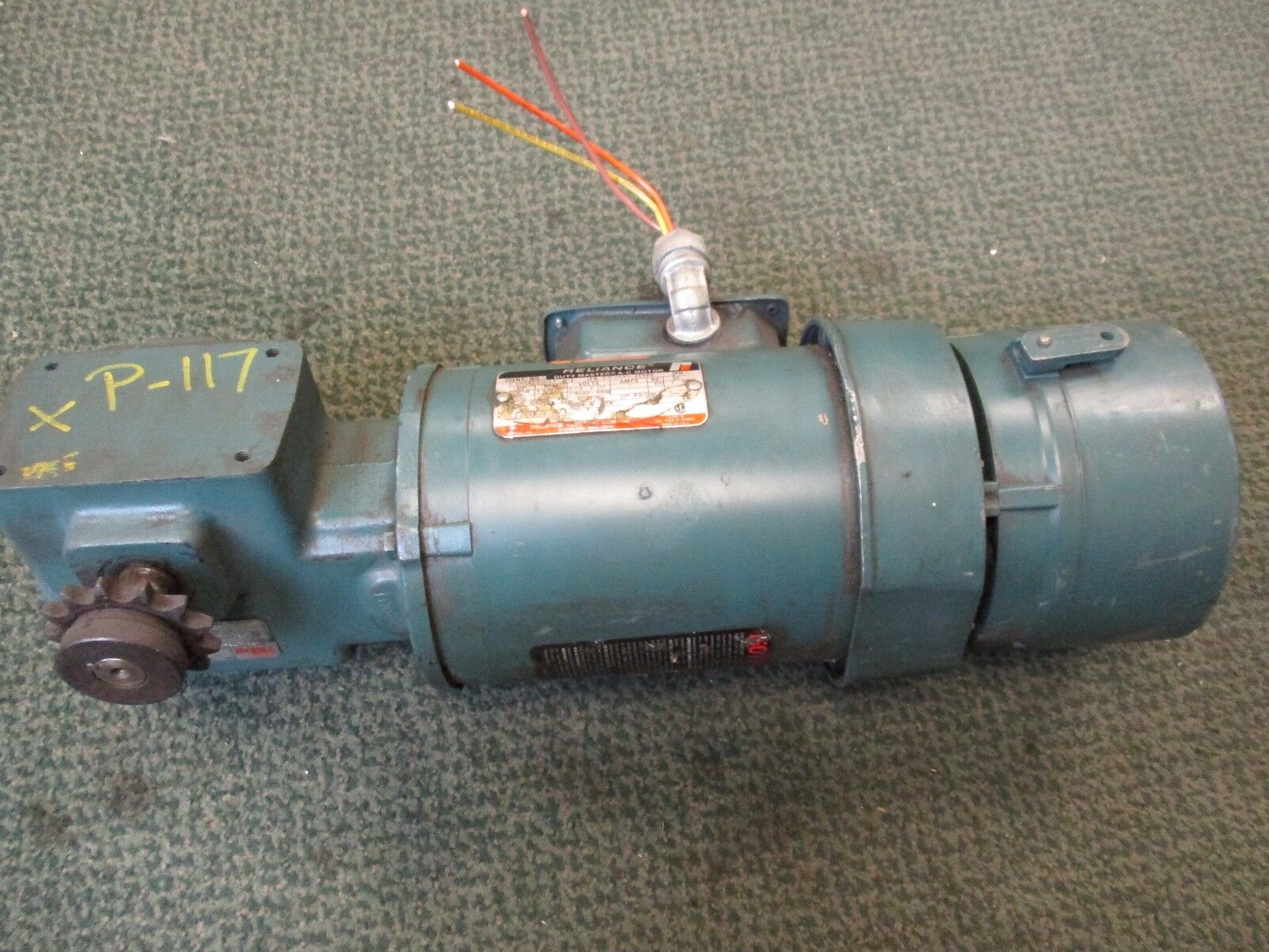 Reliance Duty Master AC Motor w/ Gear & Brake P56H3441T-RS Size-Ratio: 56/175-20