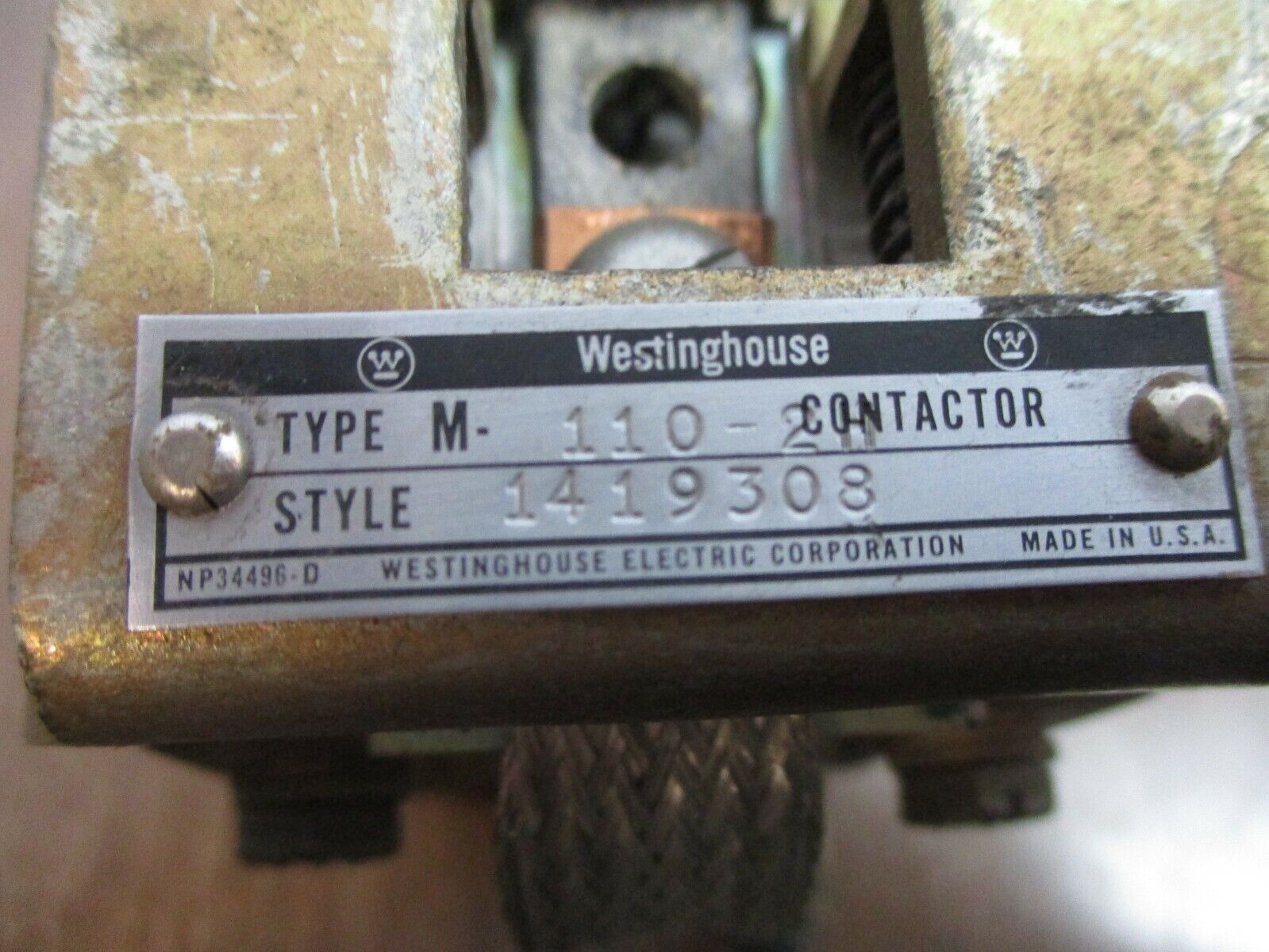 Westinghouse Contactor M-110-2H Style: 1419308 125VDC Coil Used