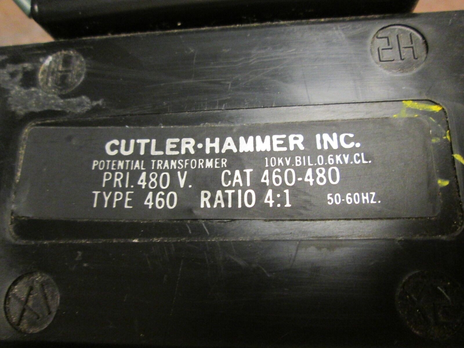 Cutler-Hammer Potential Transformer 460-480 Pri 480 Ratio 4:1 Used