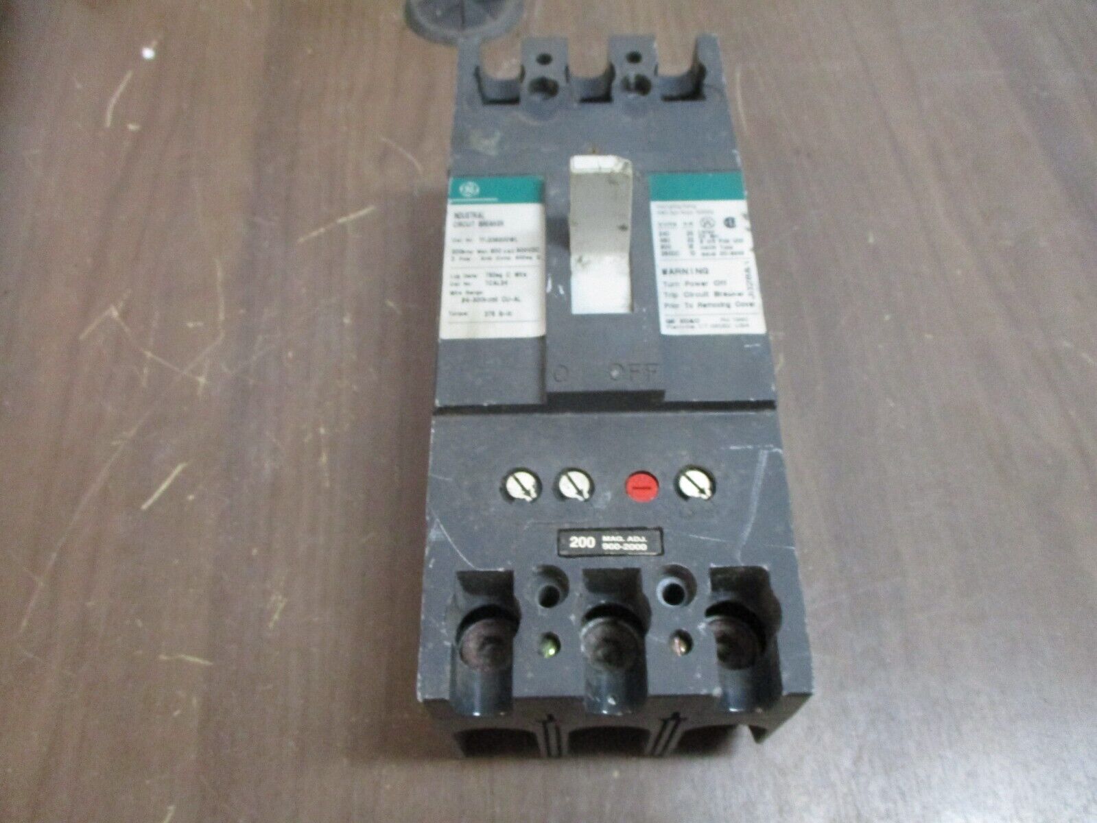 GE Circuit Breaker TFJ236200WL 200A 600V 3P Used