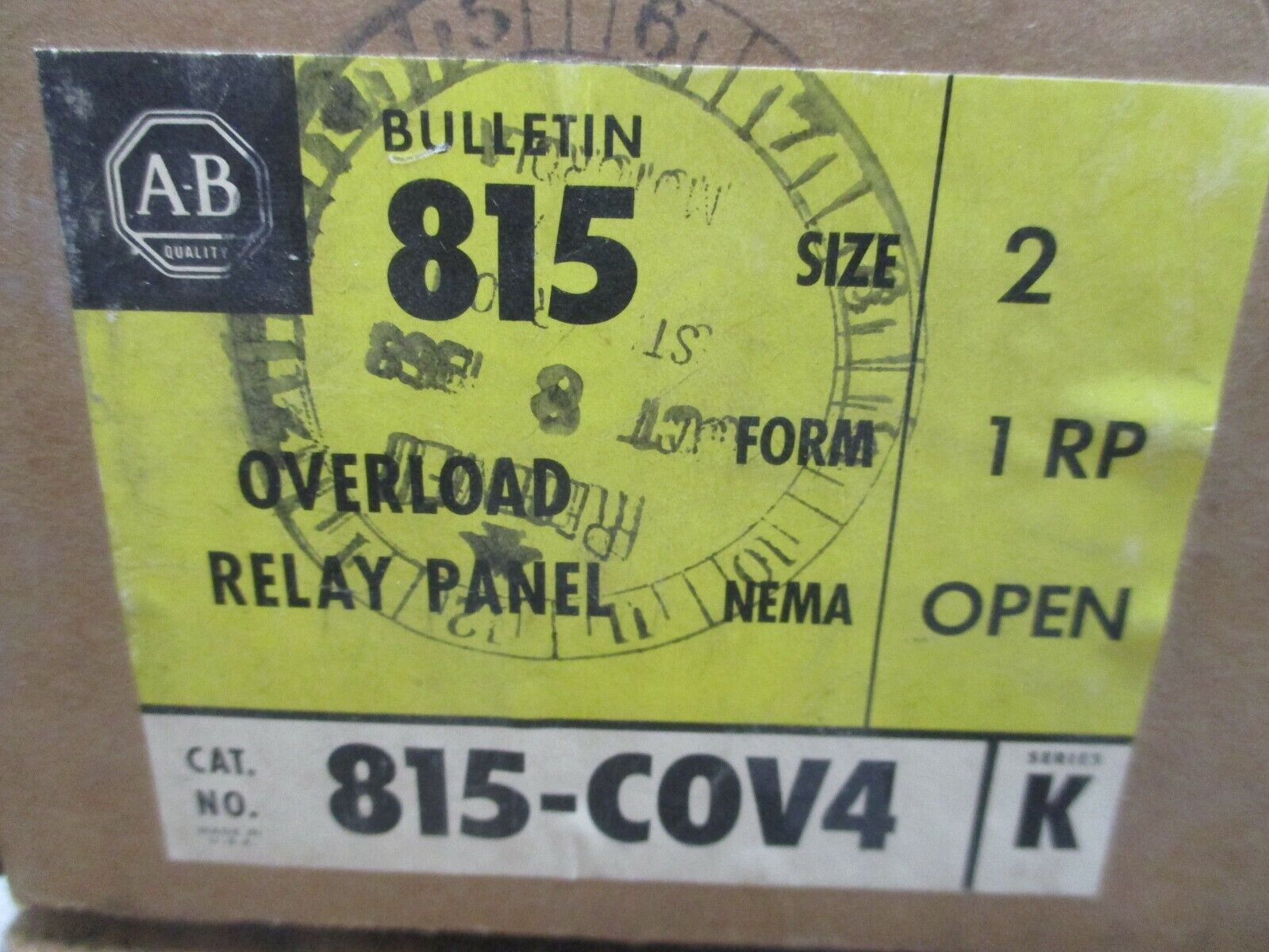 Allen-Bradley Overload Relay Panel 815-COV4 Ser. K Size 2 1 RP *Box of 2*