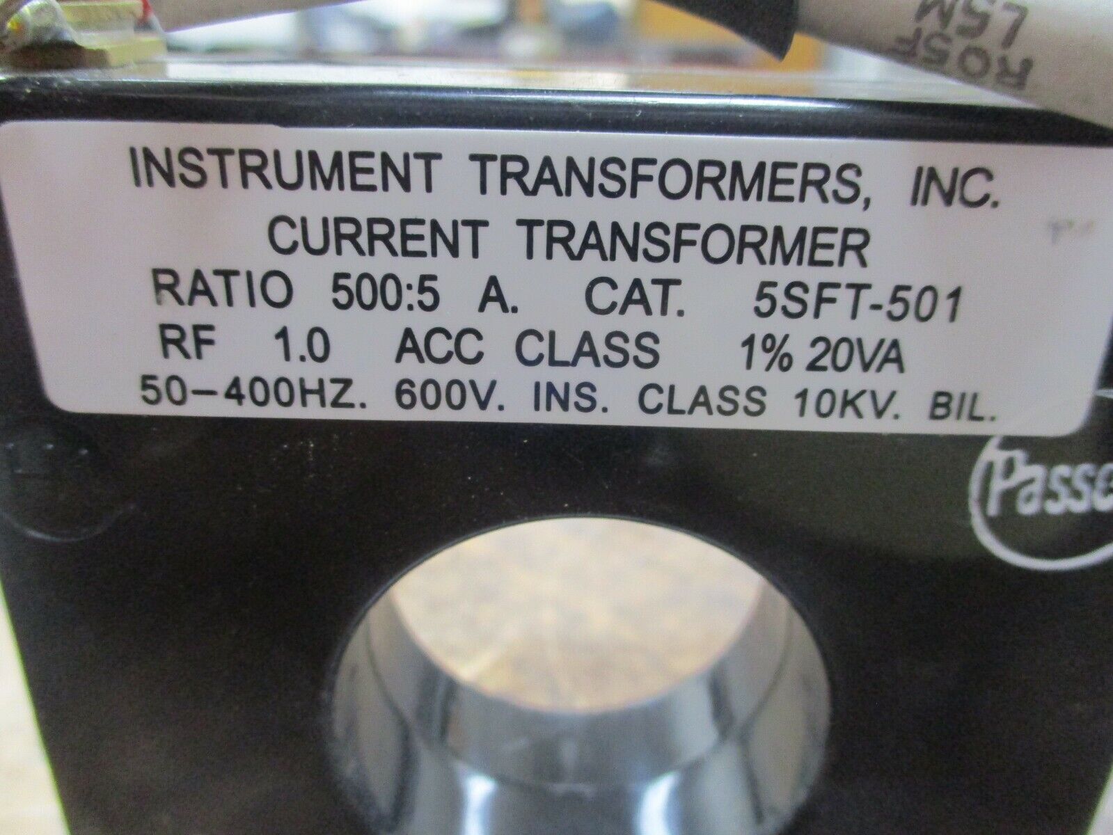 Instrument Transformers Current Transformer 5SFT-501 Ratio 500:5A 600V, 50-400Hz