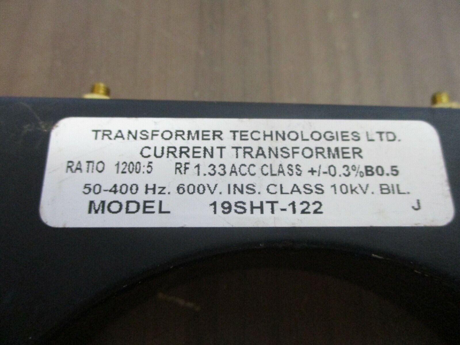 Transformer Technologies Current Transformer 19SHT-122 Ratio 1200:5A 600V Used