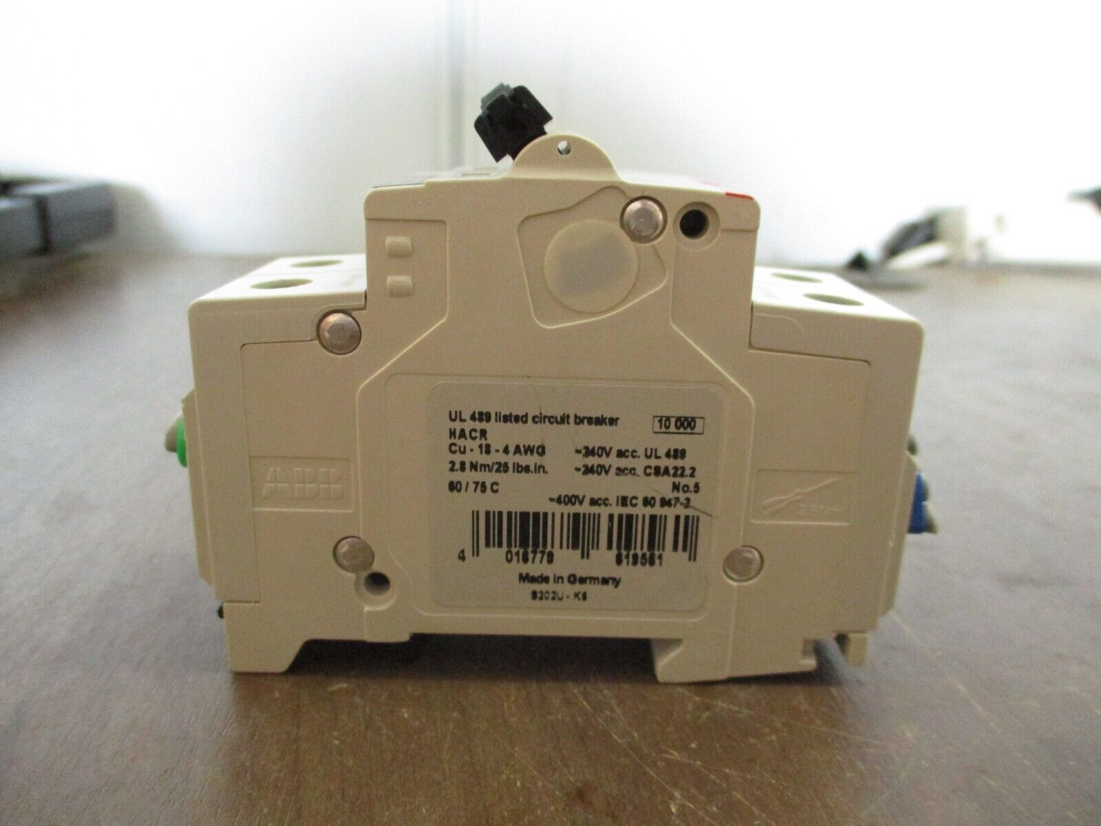 ABB Circuit Breaker S202UK6A 6A 240V 2P *Missing (1) DIN Rail Mount* Used