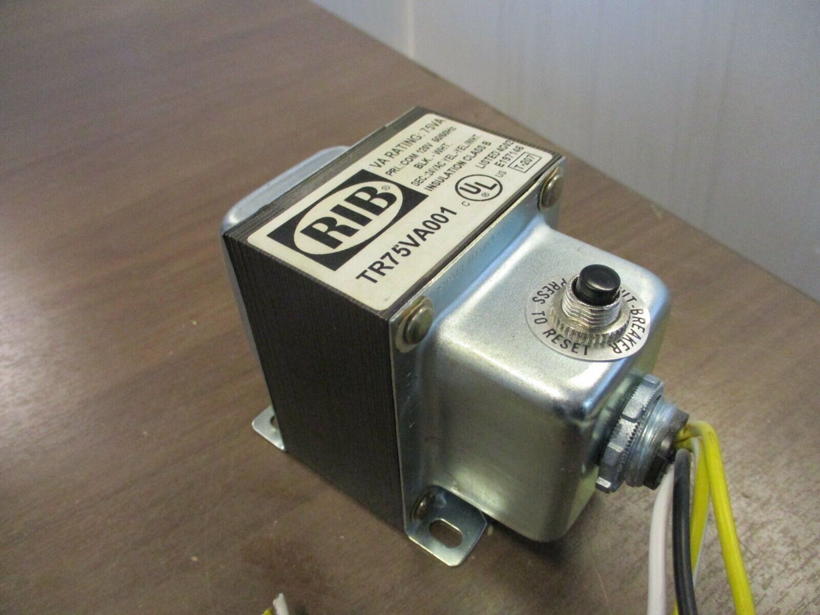 RIB Transformer TR75VA001 75VA Pri: 120V Sec: 24V 50/60Hz Used