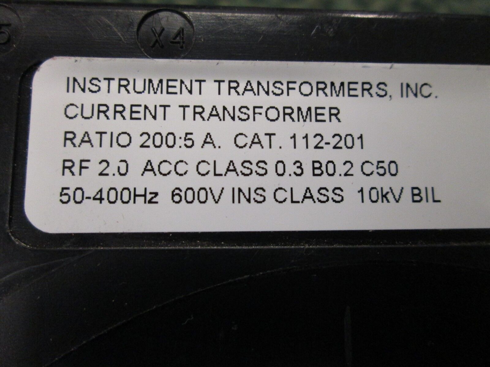 Instrument Transformers Current Transformer 112-201 200:5A Ratio 600V 50-400Hz