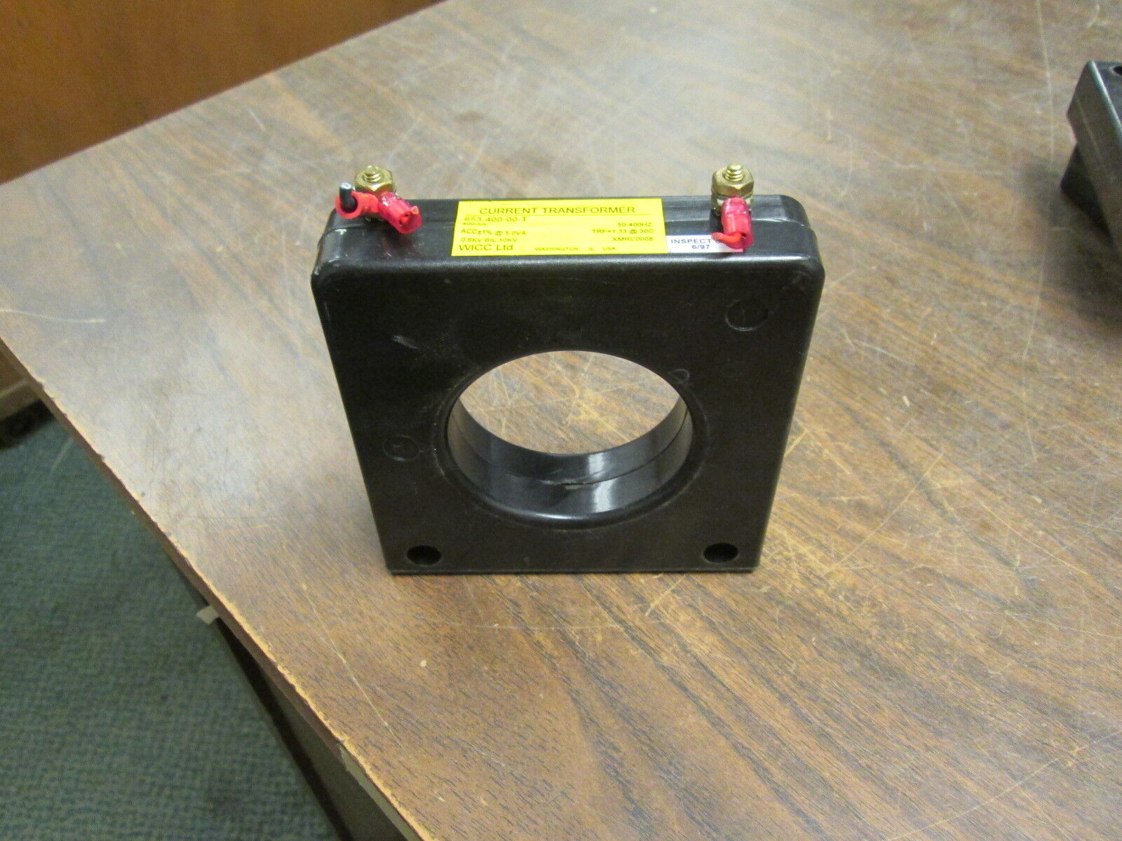 WICC Current Transformer 653-400-00-T Ratio 400:5A 600V 50-400Hz 10KV BIL Used