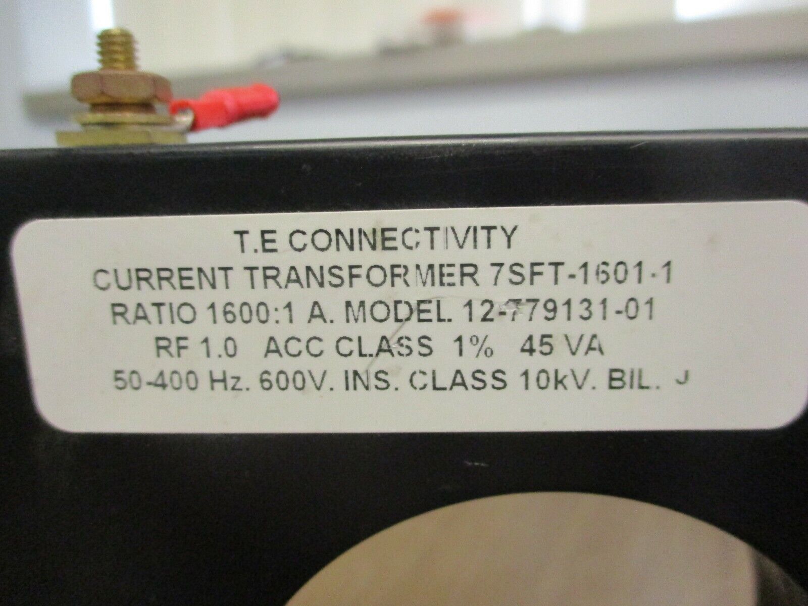 T.E Connectivity Model 12-779131-01 Current Transformer Ratio 1600:1A 45VA 600V