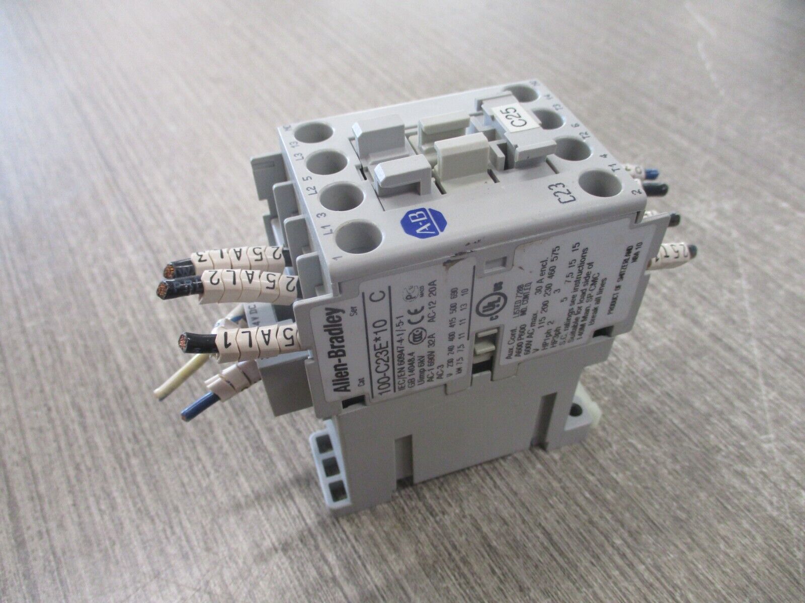 Allen-Bradley Contactor 100-C23E*10 Ser. C 24VDC Coil 30A 600V Used