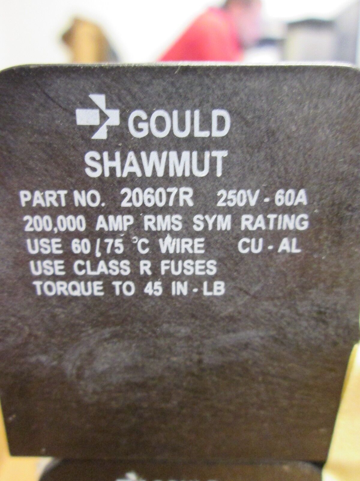 Gould Shawmut Fuse Block 20607R 2P 250V 60A Lot of 3 Used