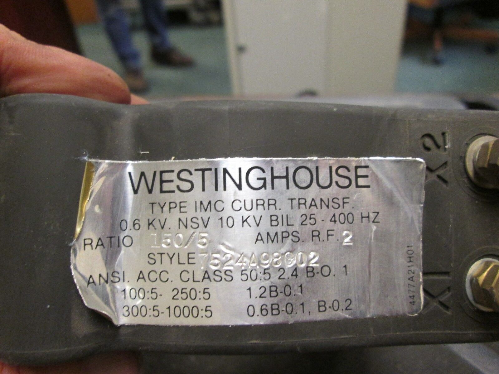 Westinghouse  Current Transformer  7524A98G02  Ratio 150/5A  BIL 10 KV  25-400Hz