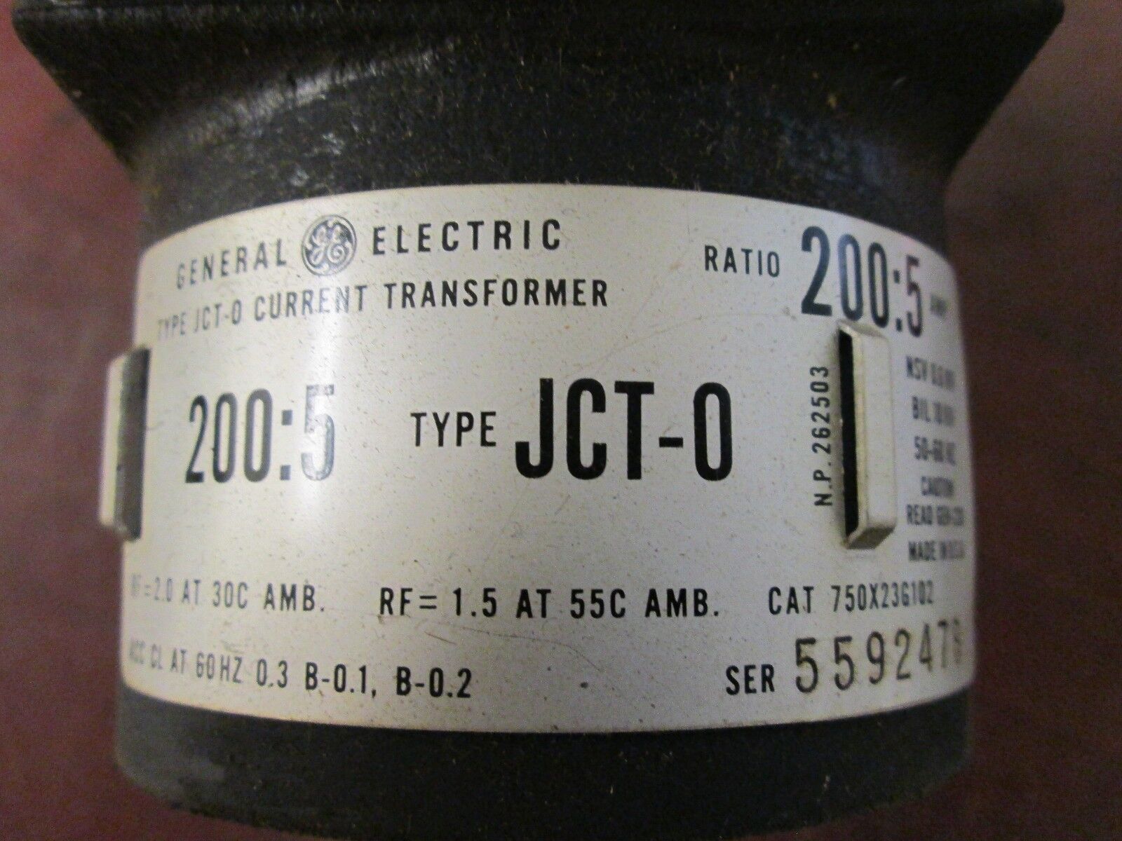 GE JCT-0 Current Transformer 750X23G102 Ratio 200:5A Bil 10KV Used