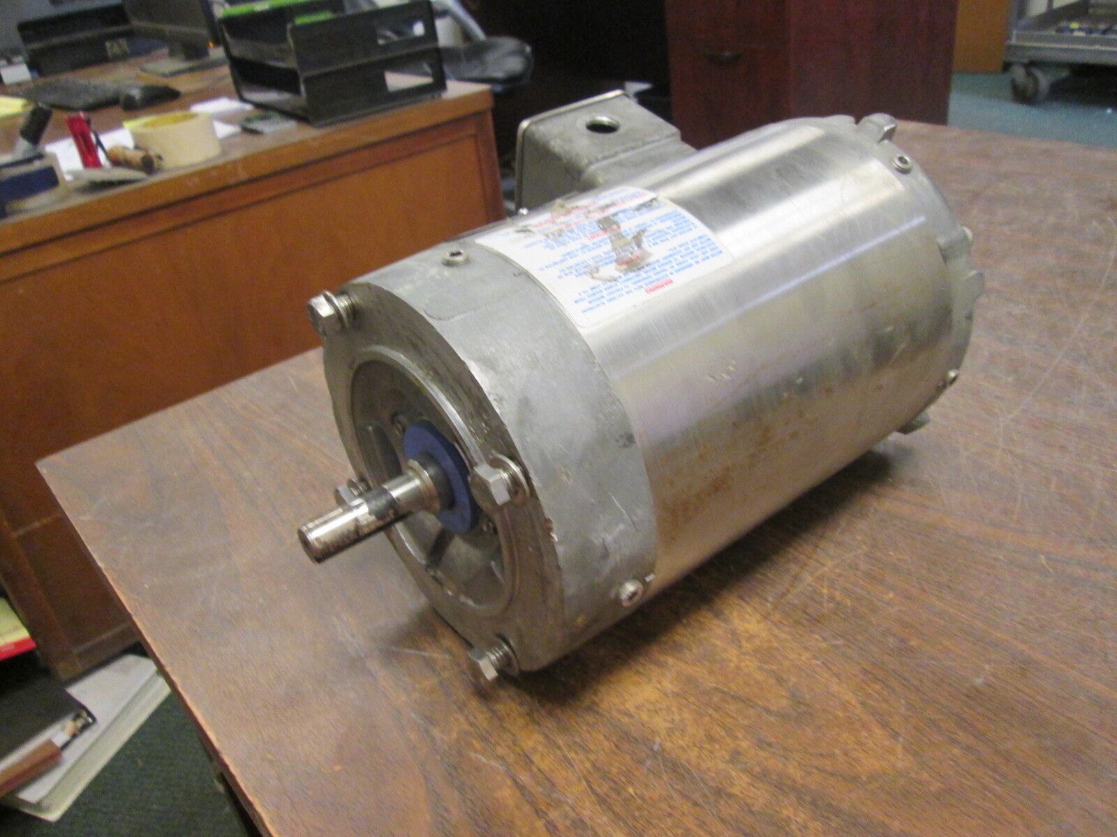 Baldor Stainless Steel Washdown Motor IDVSWDM3546 1HP 1800RPM FR:56C Used