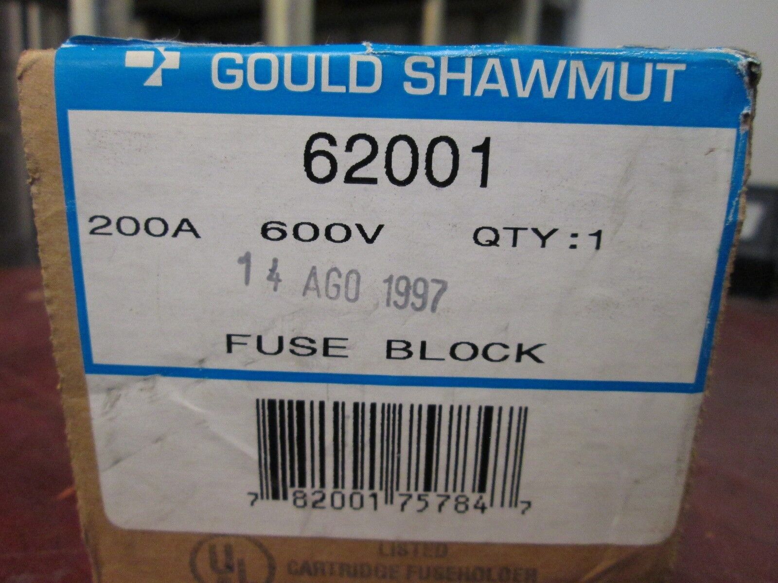 Gould Shawmut Fuse Block 62001 200A 600V 1P New Surplus