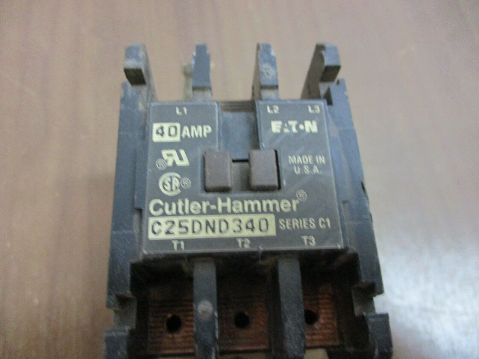 Cutler-Hammer Contactor C25DND340 Ser. C1 24V Coil 40A Used