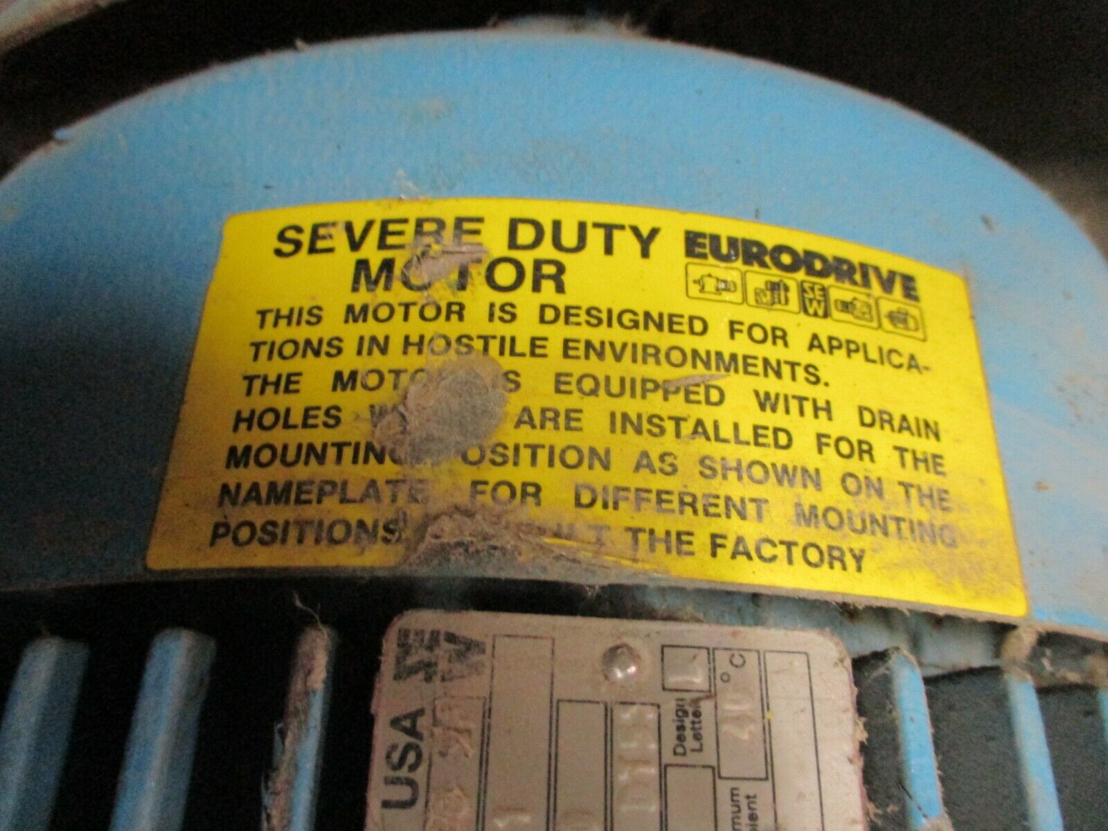 Sew-Eurodrive Severe-Duty AC Motor DFV16958.24C-KS 10HP 1800RPM Used