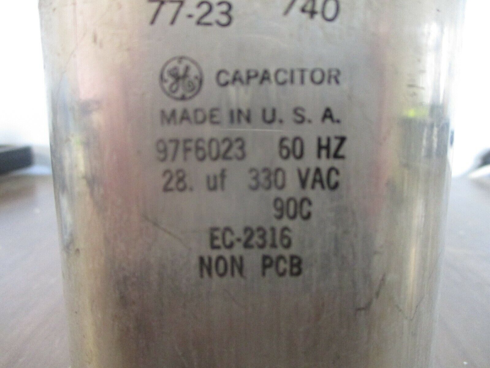 GE Capacitor 97F6023 28uF 330V 60Hz Used