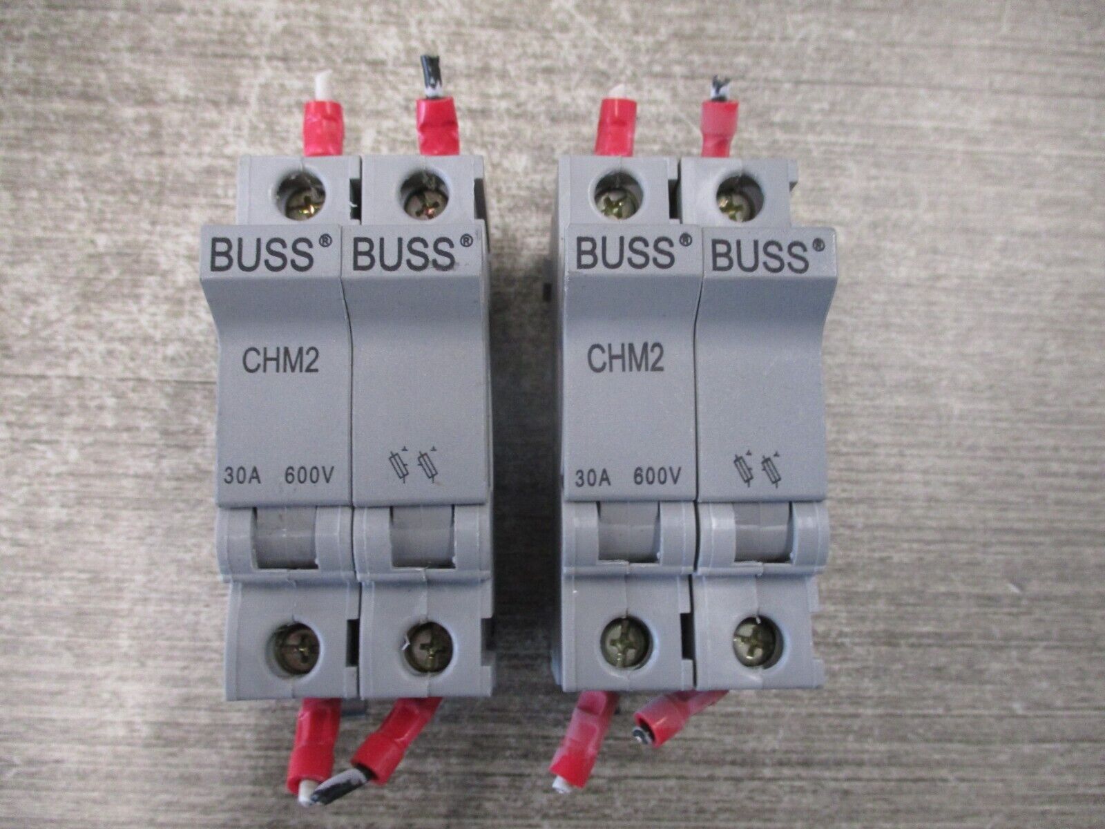 Buss Fuse Holder CHM2 30A 600V 2P *Lot of 2* Used