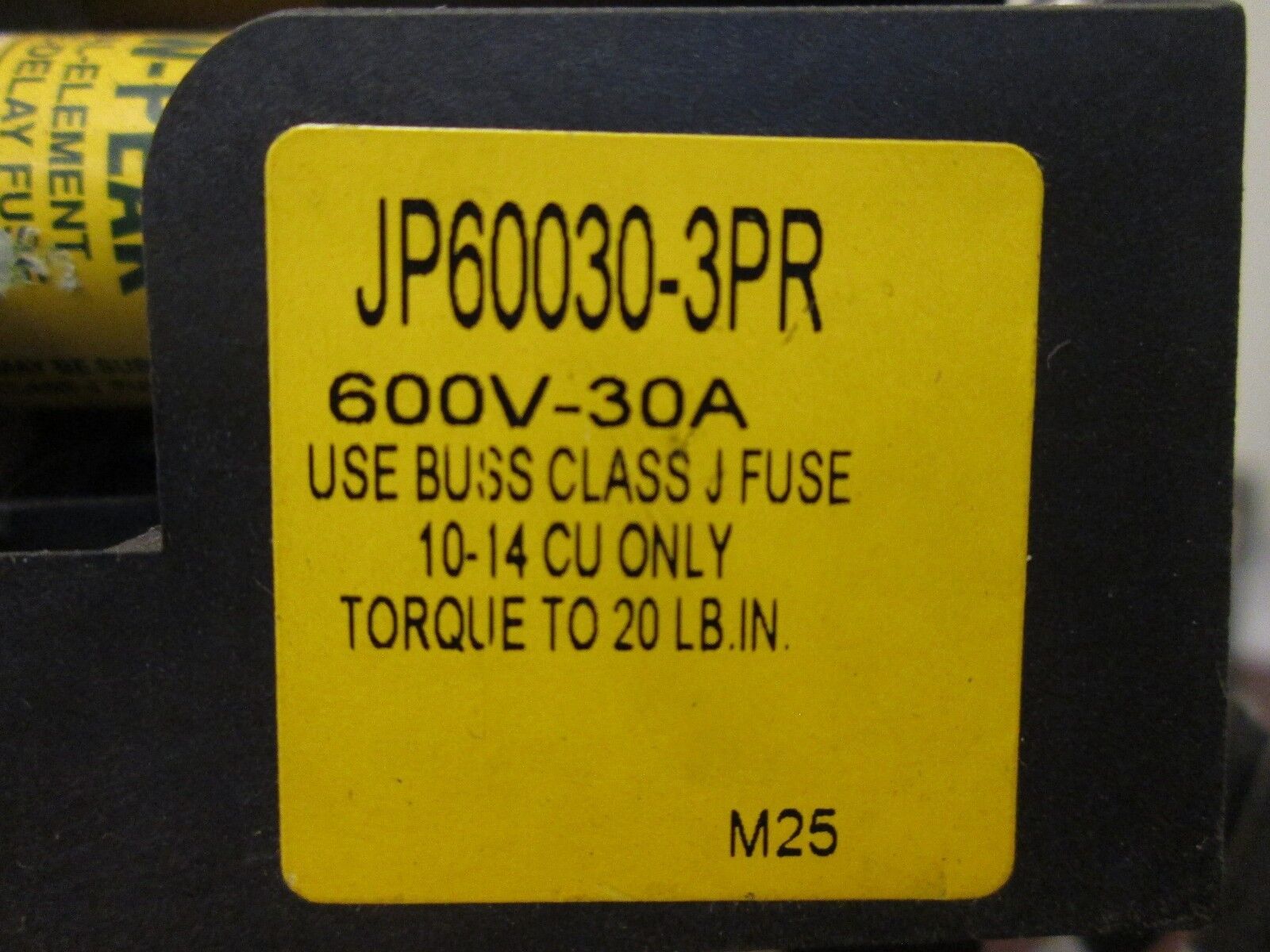 Buss Fuseholder JP60030-3PR 30A 600V 3P Class J Pyramid *Lot of 2* Used