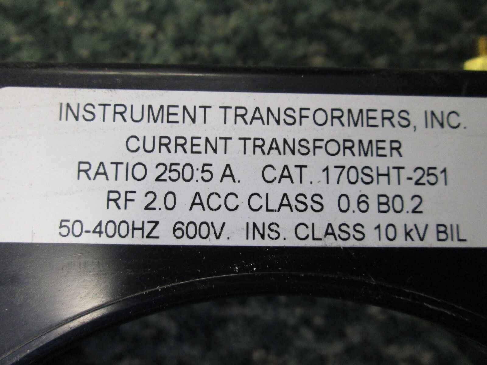 Instrument Transformer Current Transformer 170SHT-251 250:5A Ratio 600V 50-400Hz