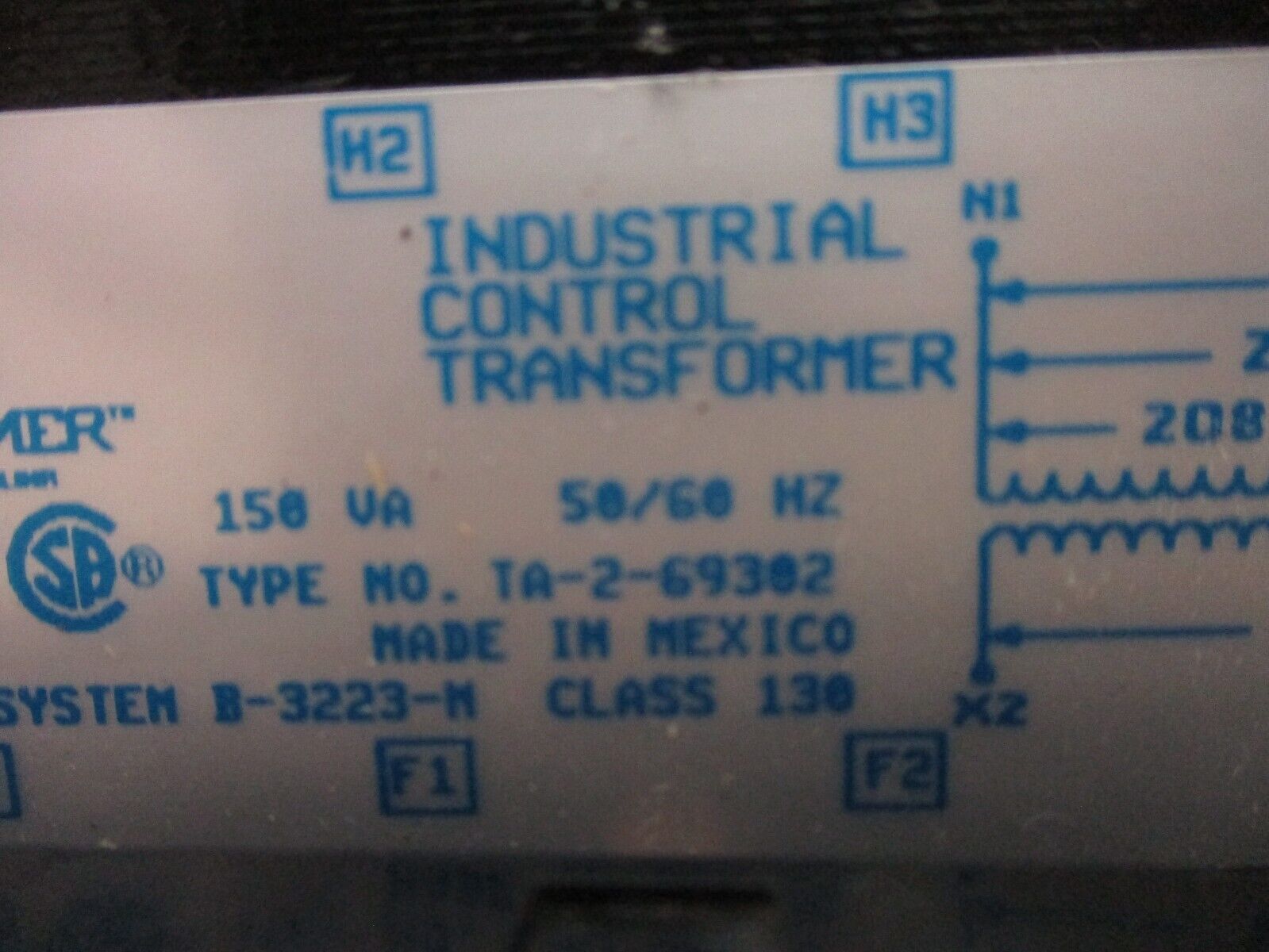 Acme Transformer Control Transformer TA-2-69302 150VA Pri: 208/230/460V 50/60Hz