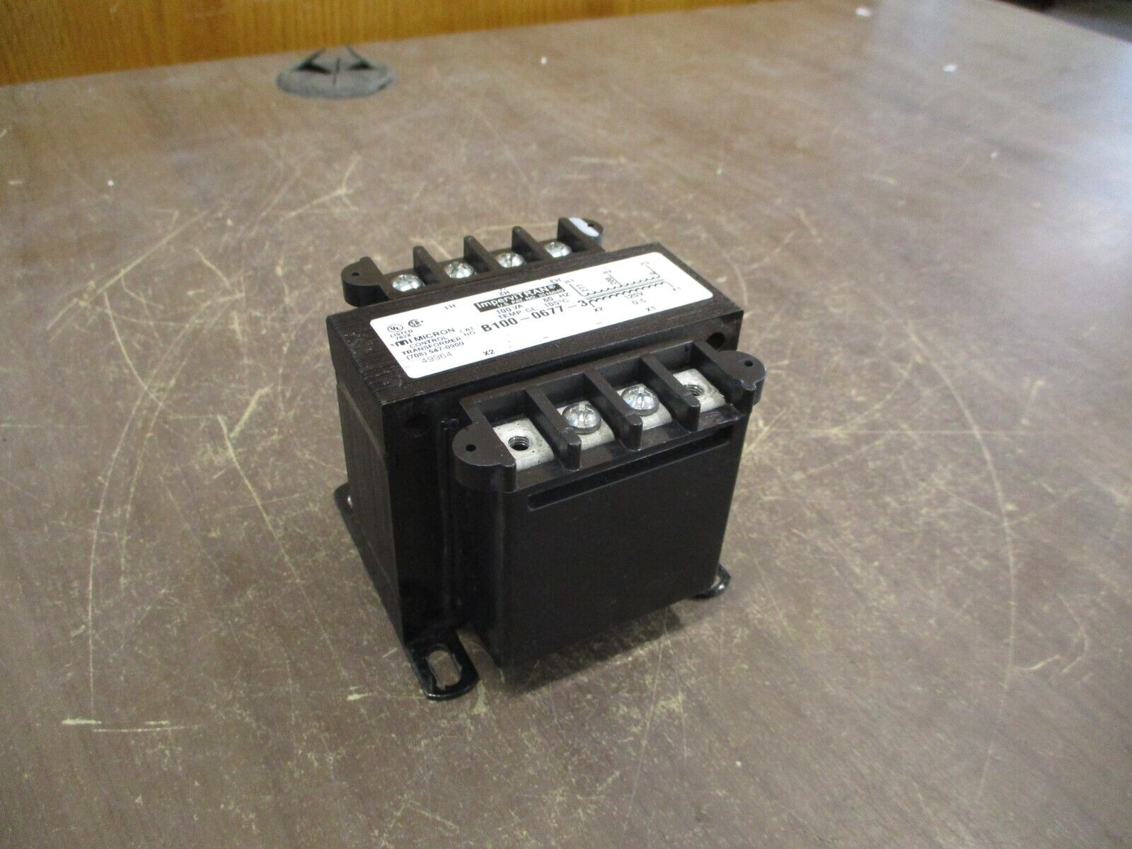 Micron ImperviTRAN Control Transformer B100-0677-3 100VA Pri: 208/277V Sec: 120V