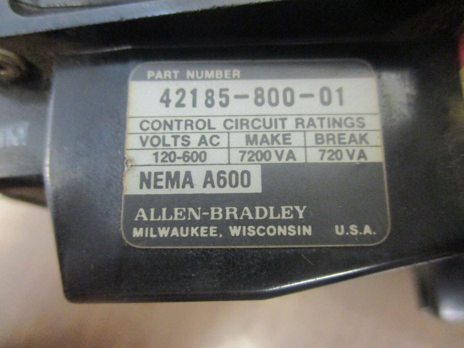 Allen-Bradley Overload Relay 42185-800-01 120-600V 3P Used