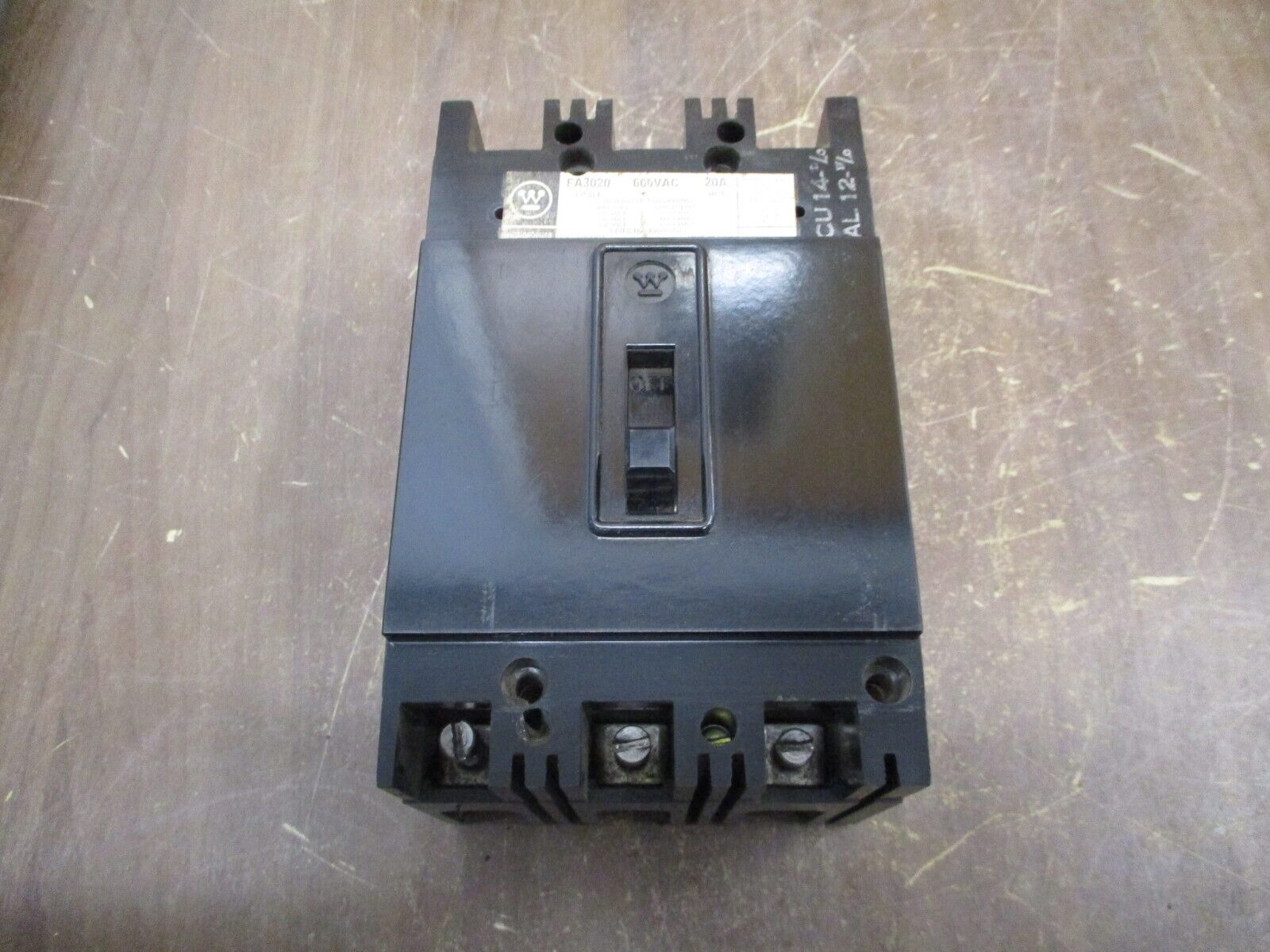 Westinghouse Circuit Breaker FA3020 20A 600V 3P Used